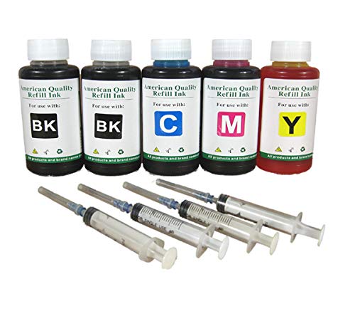 500ml 4 Color Bulk Refill Ink for HP Canon Dell Brother Lexmark Inkjet Printers - High Yield Ink Cartridge Refills for Home Office Printing, Documents & Photos