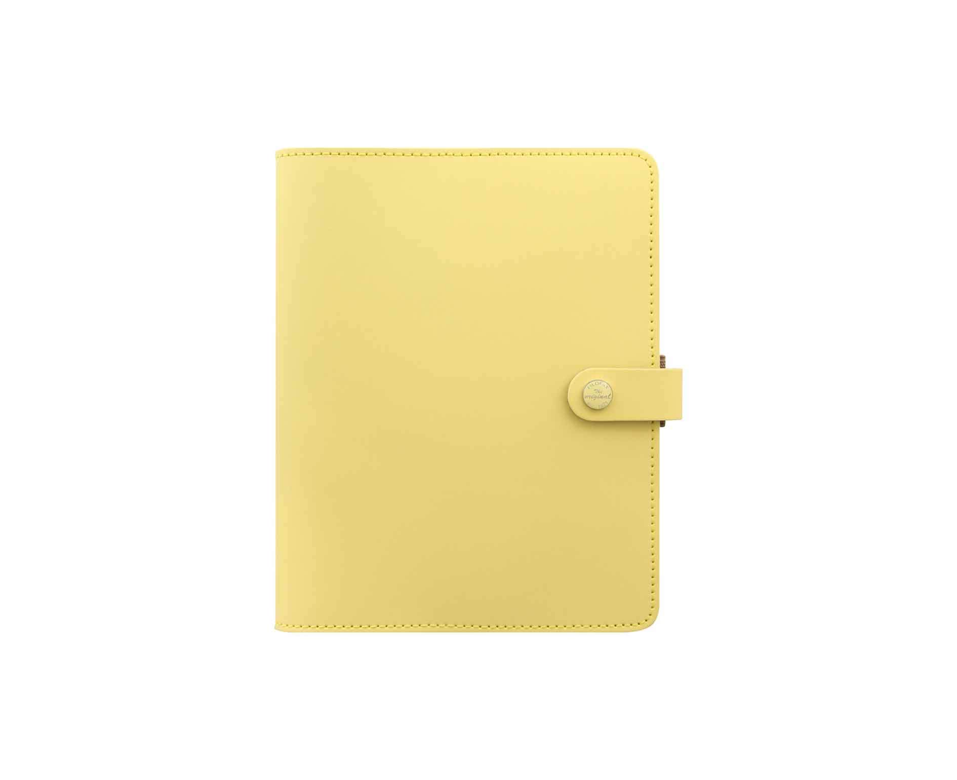Original Filofax A5 Leather Organizer Planner - Lemon Yellow, Personal & Professional Scheduling, Perfect for Office, School & Daily Planning