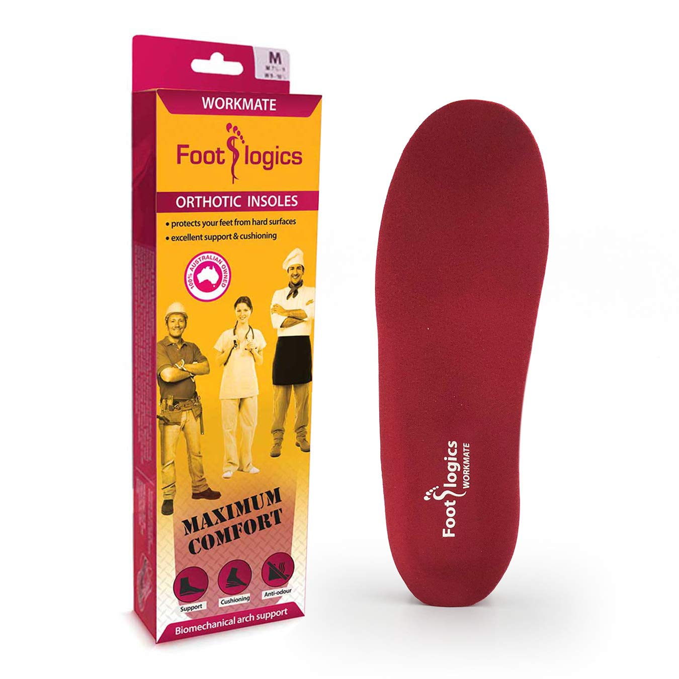 Full-Length Workwear Orthotic Shoe Insoles with Mild Arch Support - Relief for Tired, Aching Feet & Foot Pain - Ideal for Supination & Long Work Shifts - Perfect for Nurses, Teachers & Factory Workers (Pair, XS)