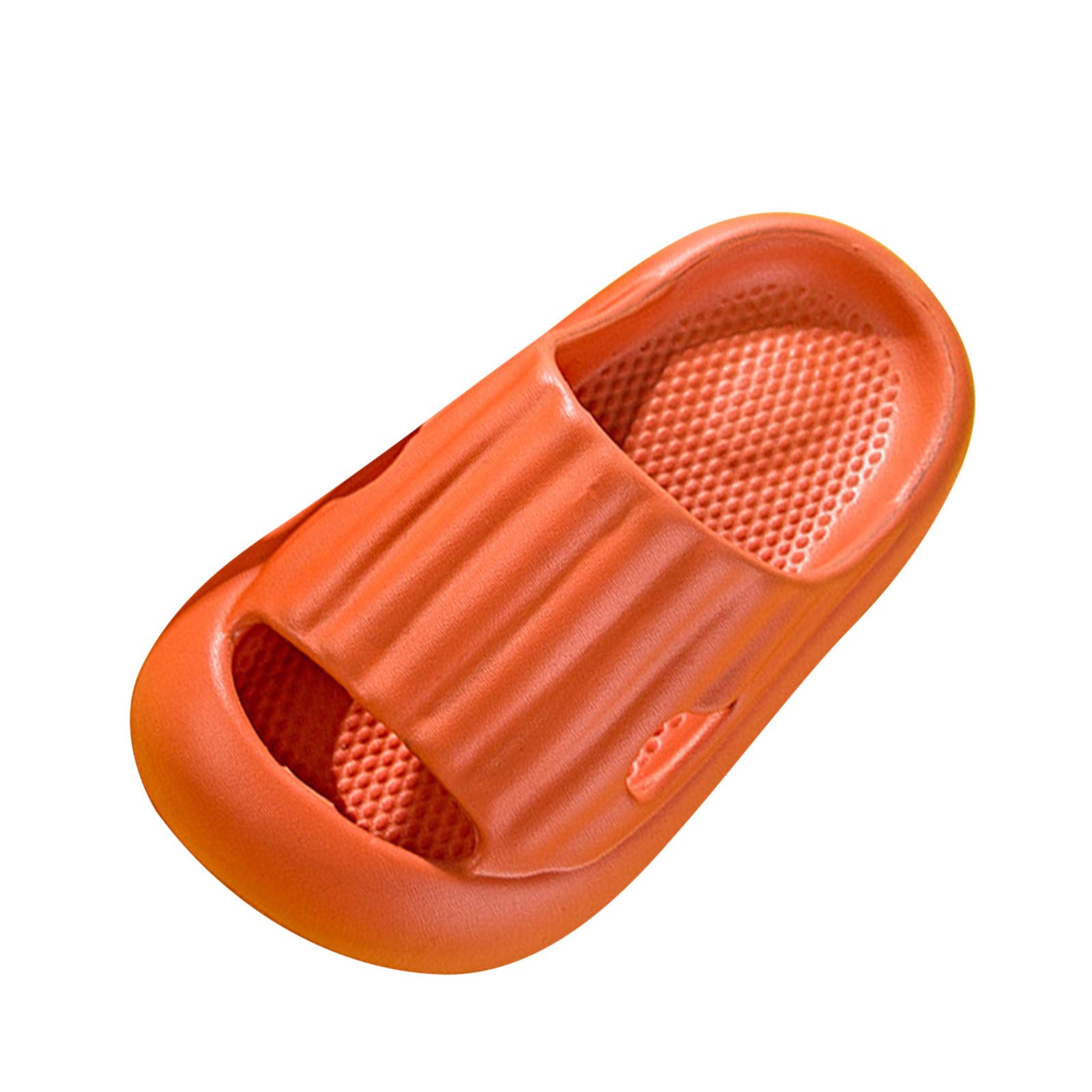 **Non-Slip EVA Baby Shower Slippers for Boys & Girls - Soft Bathroom Sandals for Kids Ages 6-7 (Orange) - Perfect for Indoor Play, Poolside & Toddler Bath Time**