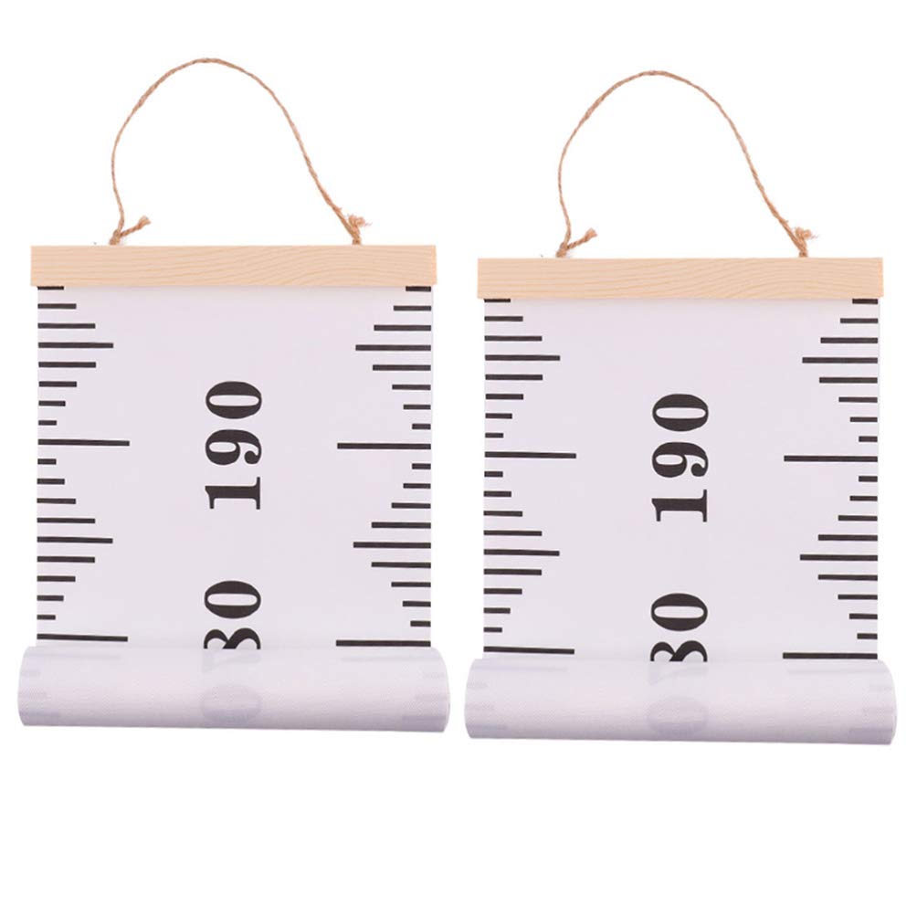 TOYANDONA 2 Pack Kids Growth Chart Wall Hanging - Canvas Height Measurement Ruler for Nursery, Bedroom & Baby Shower Decor - Nordic Style Home Decor for Children's Room & Playroom