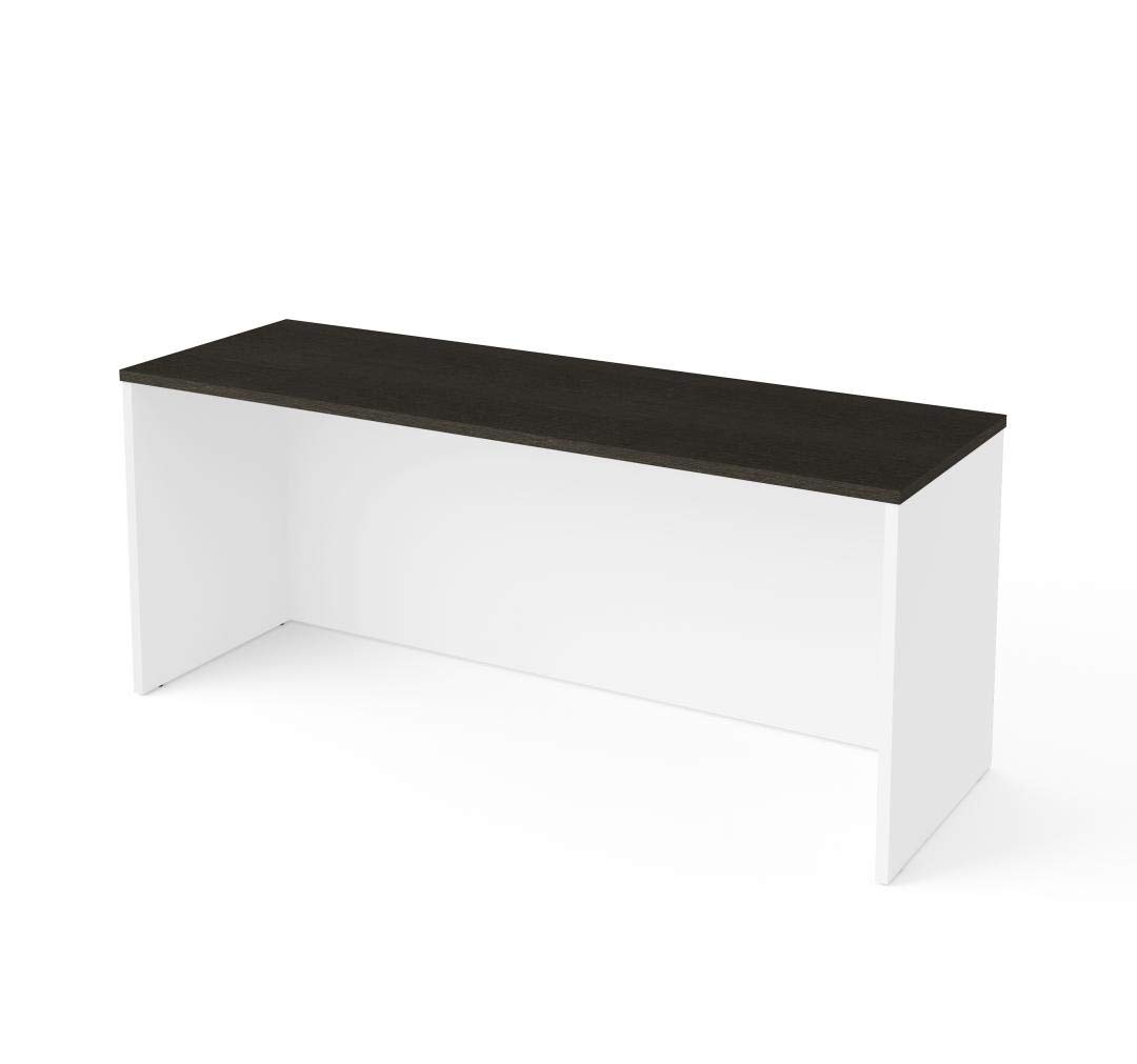 Bestar Pro-Concept Plus Narrow Desk Shell in White & Deep Grey - Space-Saving Home Office Desk for Small Spaces, Perfect for Work from Home & Study Rooms