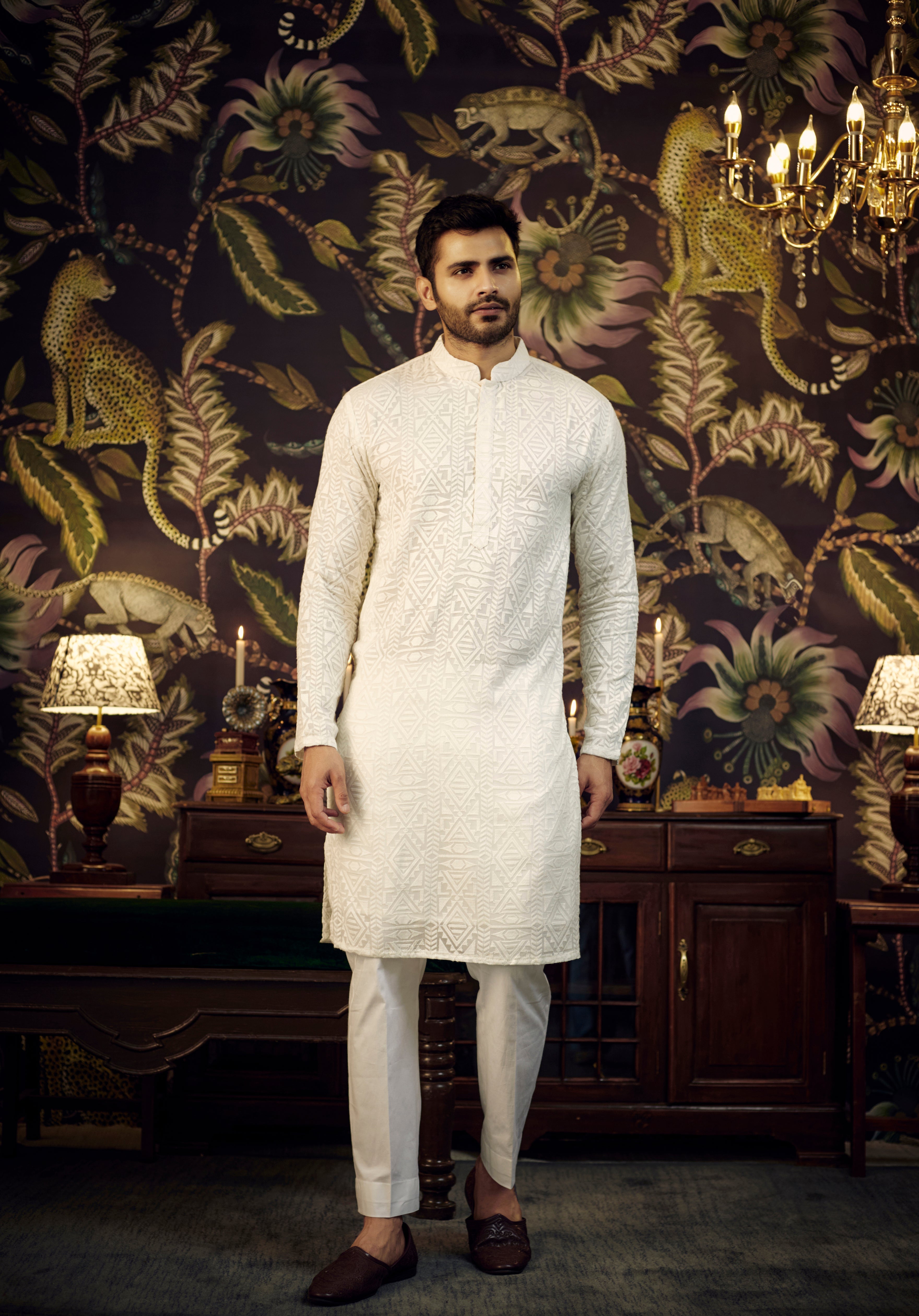 Elegant White Chikankari Kurta for Women - Traditional Indian Embroidered Tunic - Perfect for Festivals, Weddings & Casual Wear