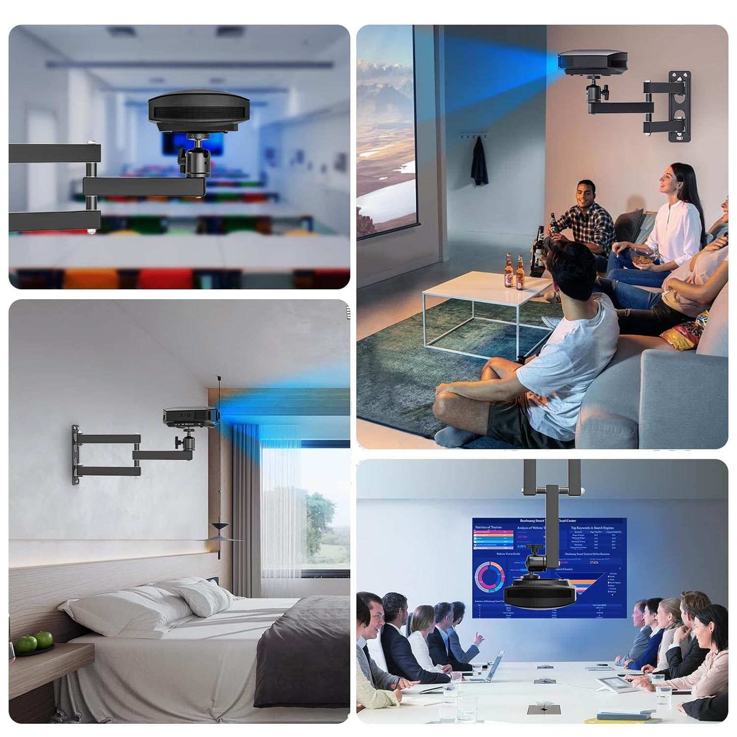 Foldable Carbon Steel Wall Mounted Stand Bracket with 1/4-20 Thread - Heavy Duty TV Monitor Mount for Home Theater & Office Setup