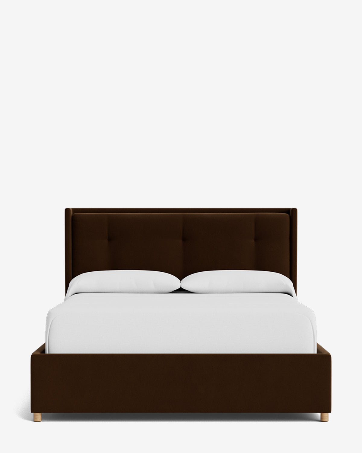 Low Profile Ria Bed Frame with Minimalist Headboard - Perfect for Small Spaces, Modern Bedrooms & Studio Apartments
