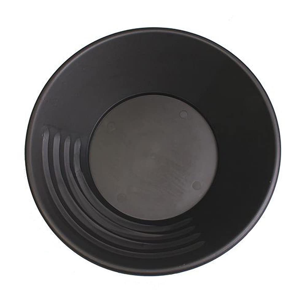 14-Inch Gold Pan for Prospecting - Black Durable Metal Gold Panning Kit - Perfect for Outdoor Mining, River Gold Hunting & Treasure Hunting Adventures