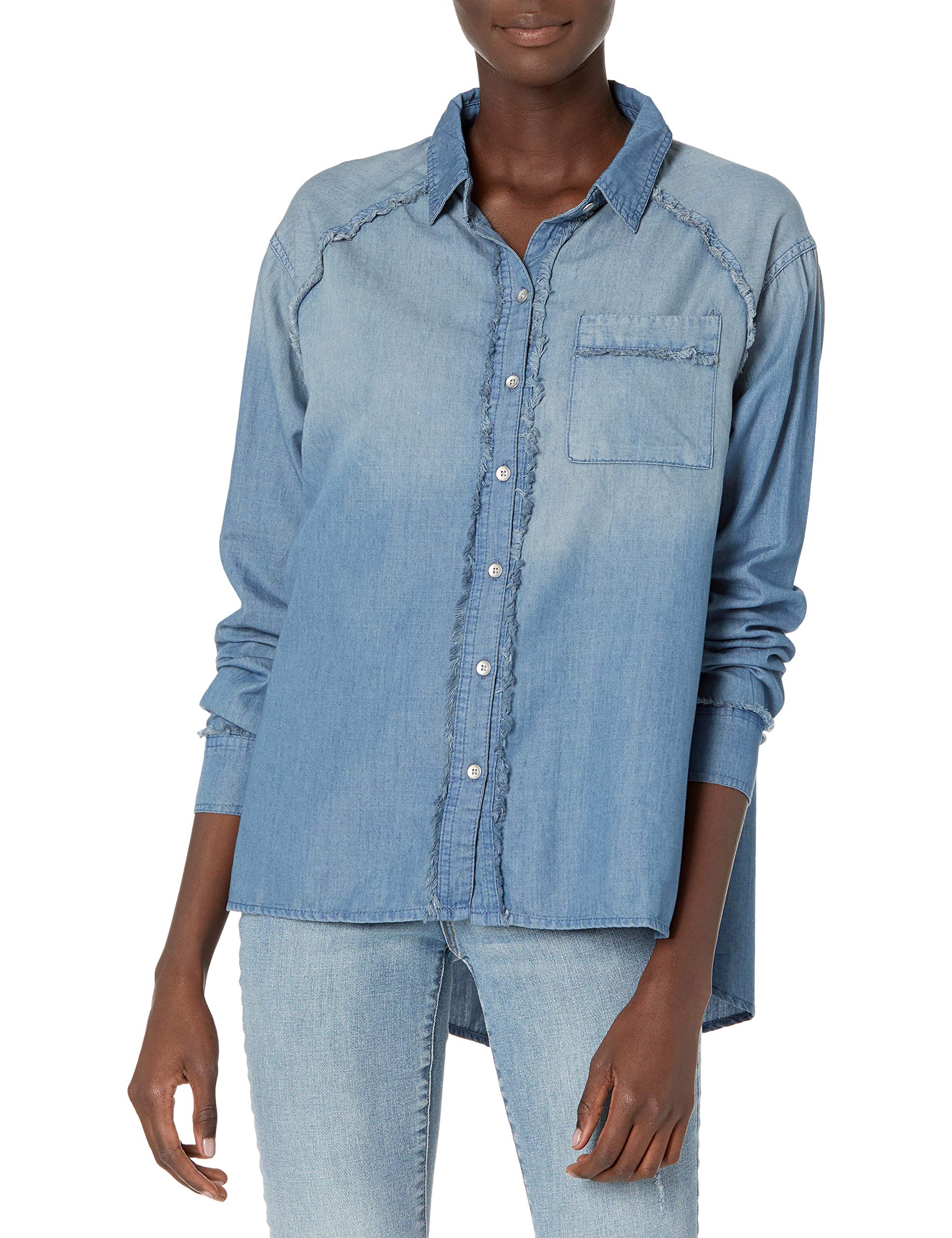 Vintage American Blues Women's Carrie Roll Sleeve Button Down Shirt - Casual & Stylish Top for Everyday Wear, Office, and Date Nights