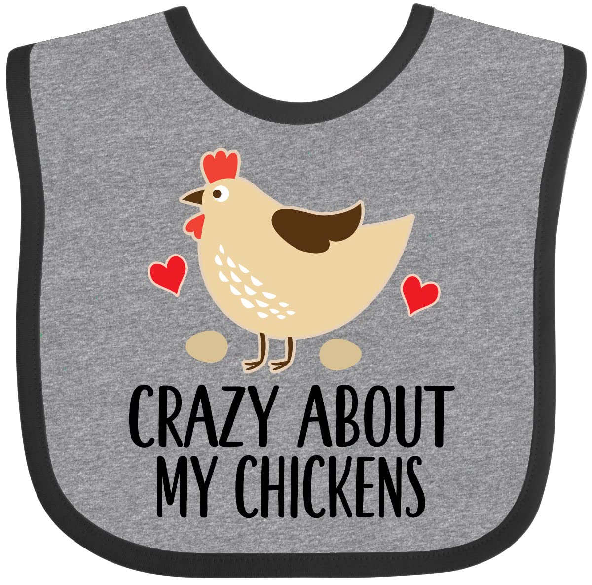 Inktastic Cute Chicken Farming Baby Bib - Soft Cotton Drool Bib for Infants & Toddlers - Perfect for Feeding, Mealtime, and Playtime at Home or Daycare