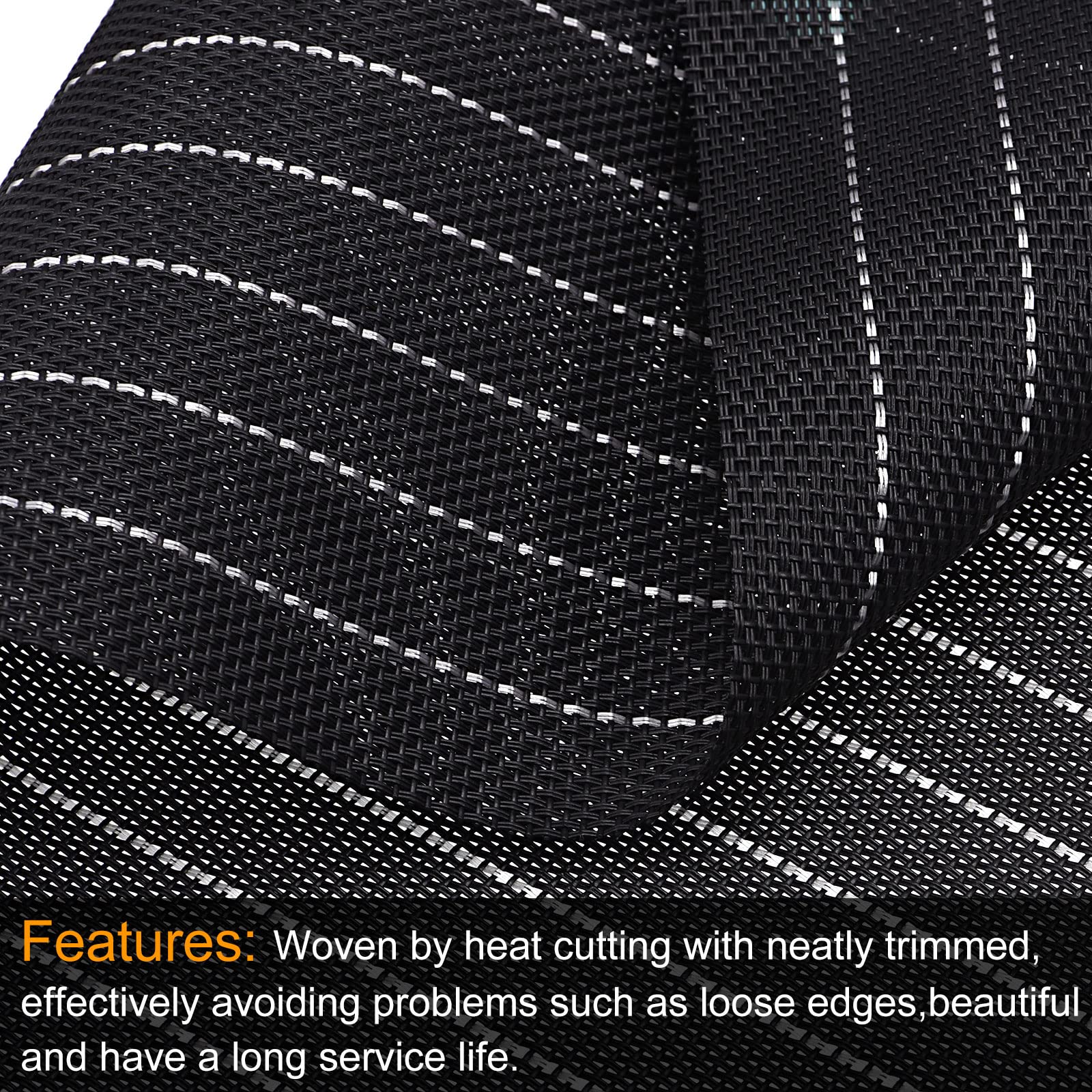 uxcell 4-Pack Black PVC Washable Woven Place Mats 17.7x11.8 Inches - Durable Table Mats for Dining, Kitchen, Restaurant & Party Decor