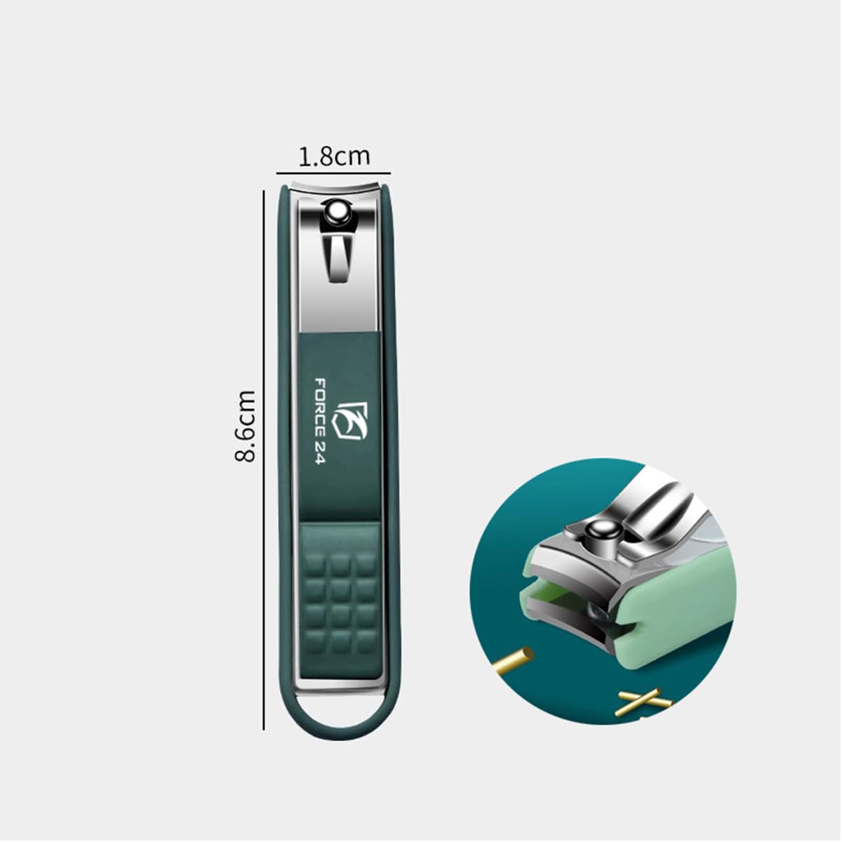 **Force24 Ultra Sharp Nail Clipper Set - 4-Piece Professional Fingernail & Toenail Clippers with Glass File for Men & Women - Perfect for Thick Nails & Travel (Green Set with Box)**    *Ideal for home grooming, travel, salon use, and thick nail care.*