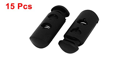 Uxcell 15-Pack Black Luggage Backpack Barrel Toggle Drawstring Cord Locks for Travel, Hiking & Outdoor Gear Organization