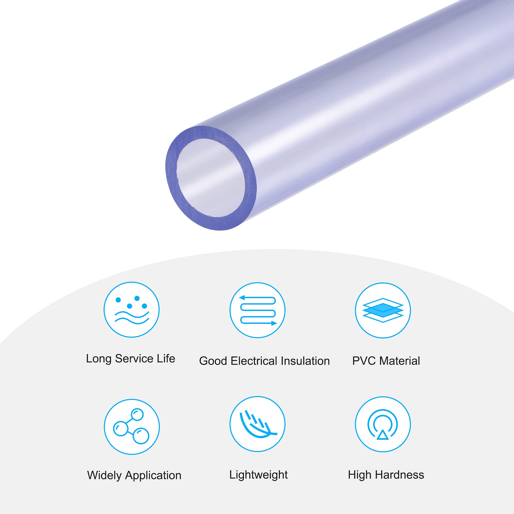 **MECCANIXITY PVC Rigid Round Pipe 12mm ID 16mm OD 200mm - High Transparency Plastic Tubing for Water Pipe, Aquarium, Fish Tank, DIY Projects, Hydroponics & Home Plumbing**