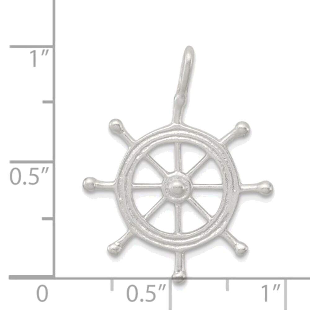 Authentic Solid Sterling Silver Boat Wheel Charm Pendant - Perfect for Nautical Jewelry, Sailor Gifts & Marine-Themed Accessories