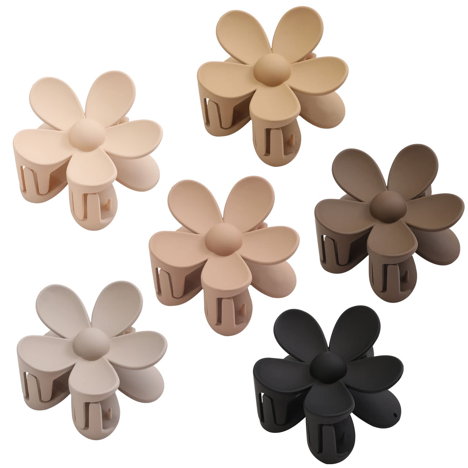6PCS Matte Large Claw Hair Clips - Daisy Flower Hair Accessories for Women & Girls, Strong Hold Hair Clips for Thick & Thin Hair - Perfect for Everyday Wear, Parties & Gifts