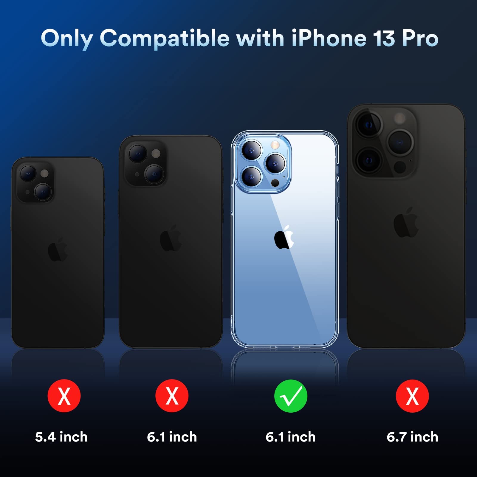 Elando Crystal Clear iPhone 13 Pro Case - Military Grade Drop Protection, Shockproof & Non-Yellowing Slim Thin Phone Cover for 6.1 Inch - Perfect for Everyday Use, Travel & Outdoor Activities