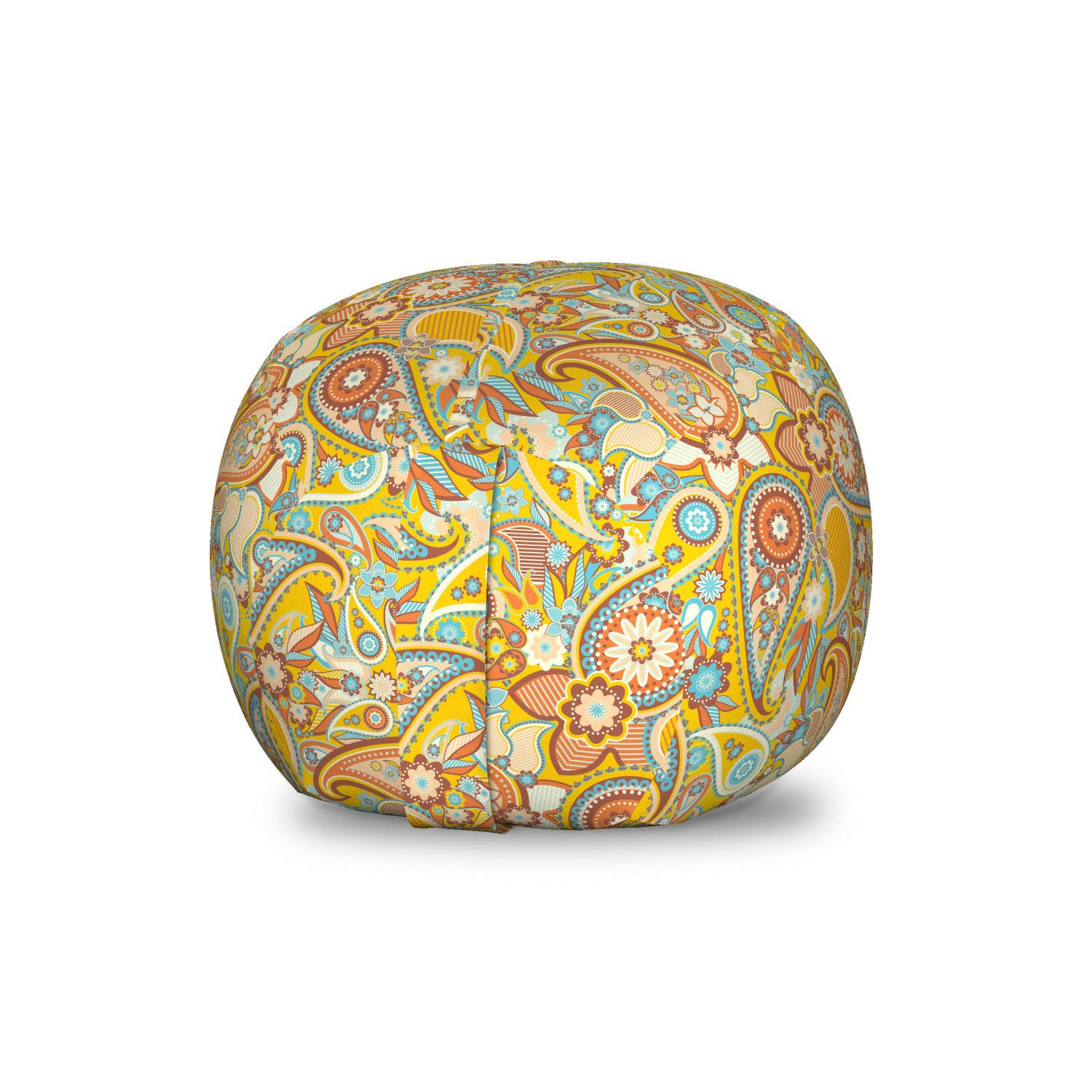 Ambesonne Paisley Toy Storage Bag Chair - Traditional Oriental Pattern Stuffed Animal Organizer, Washable Small Multicolor Kids' Room Decor for Bedroom, Playroom & Nursery Organization