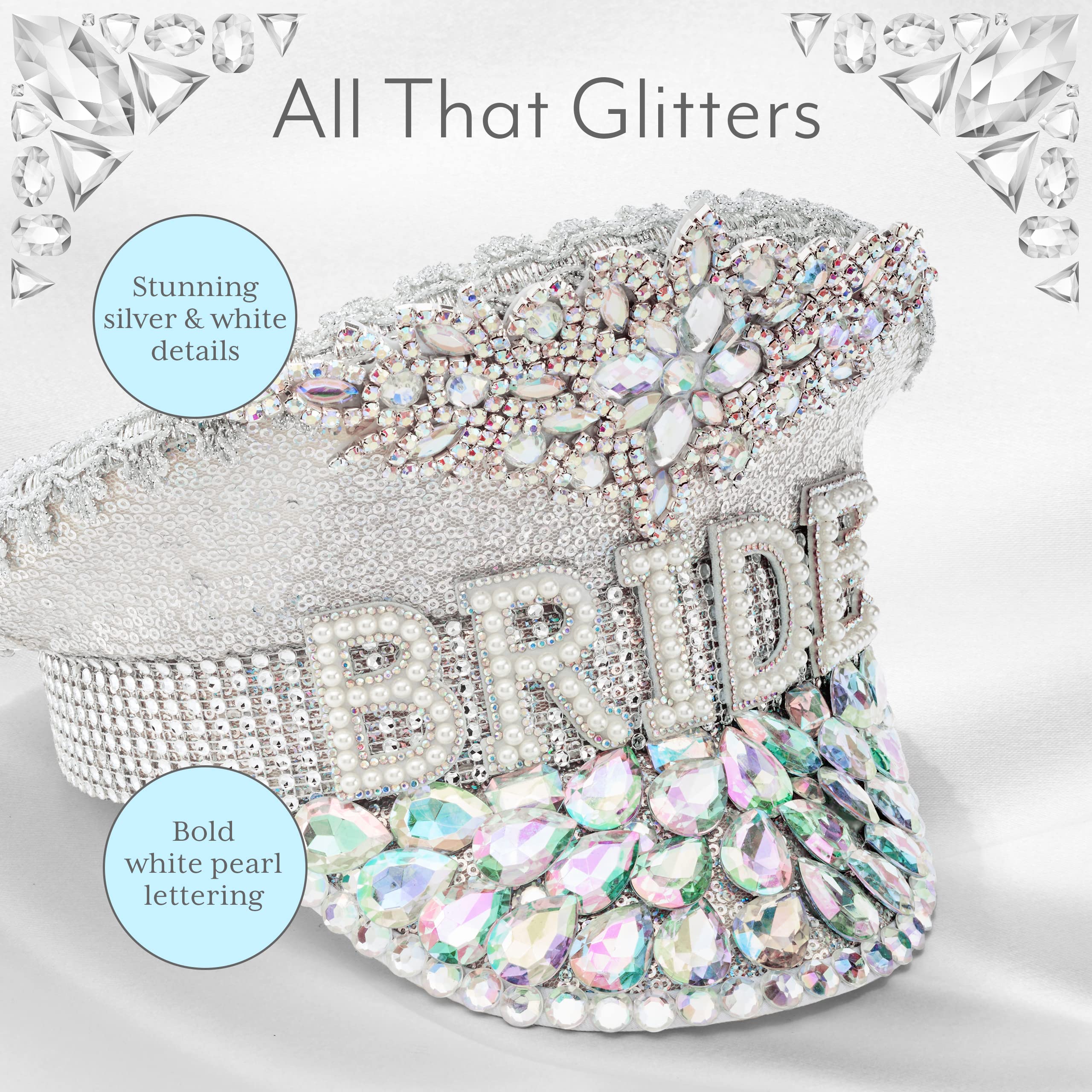 Bride Hat - Funny Bridal Hat for Wedding, Bachelorette Party & Bride Tribe - Perfect for Bridal Showers, Wedding Receptions & Bachelorette Party Games