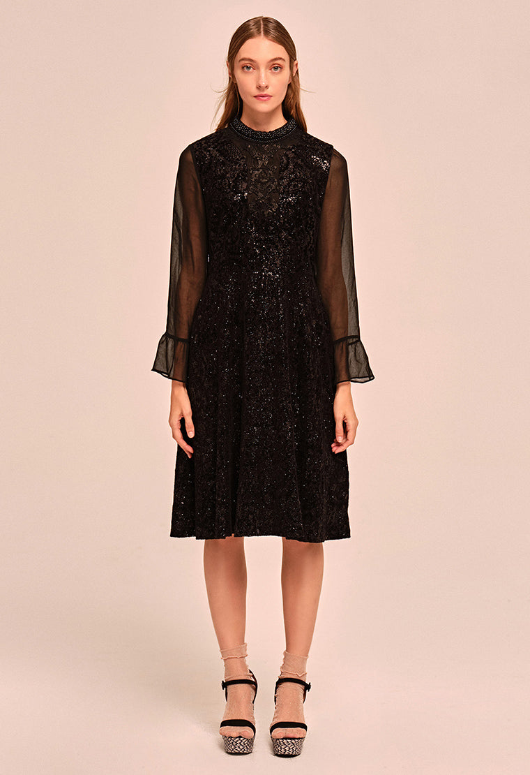 Sheer Velvet Evening Dress for Women - Elegant & Sexy Formal Gown for Prom, Party & Special Occasions