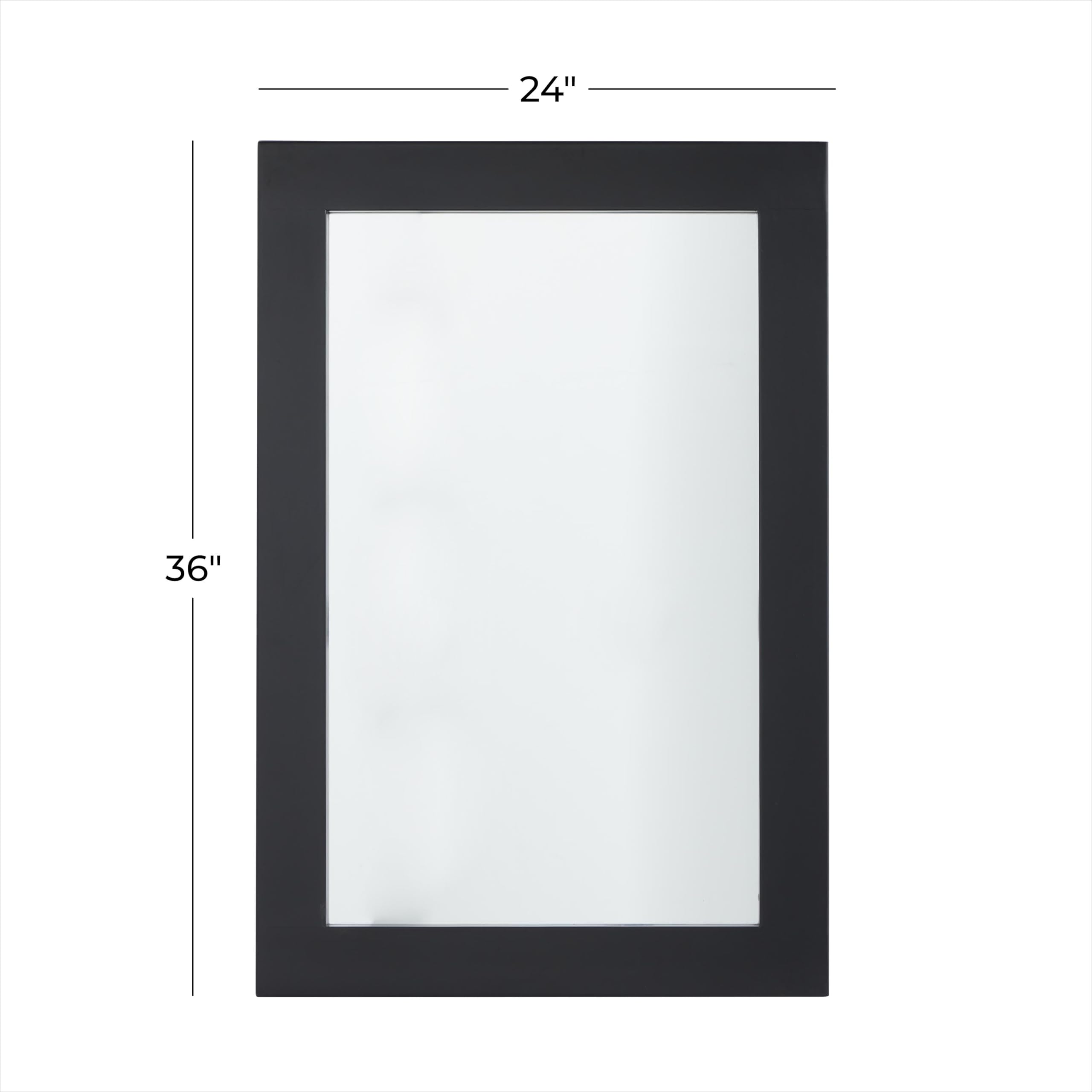 Deco 79 Modern Black Wooden Wall Mirror - 24