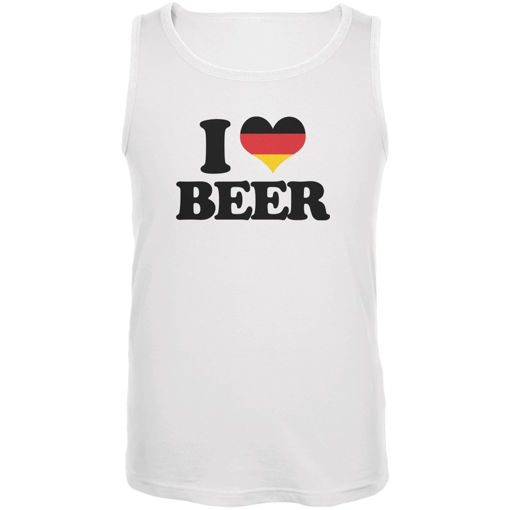 Old Glory Oktoberfest I Heart Beer White Adult Tank Top - Comfortable & Stylish Beer Lover Shirt for Men & Women - Perfect for Oktoberfest, Beer Festivals & Casual Wear