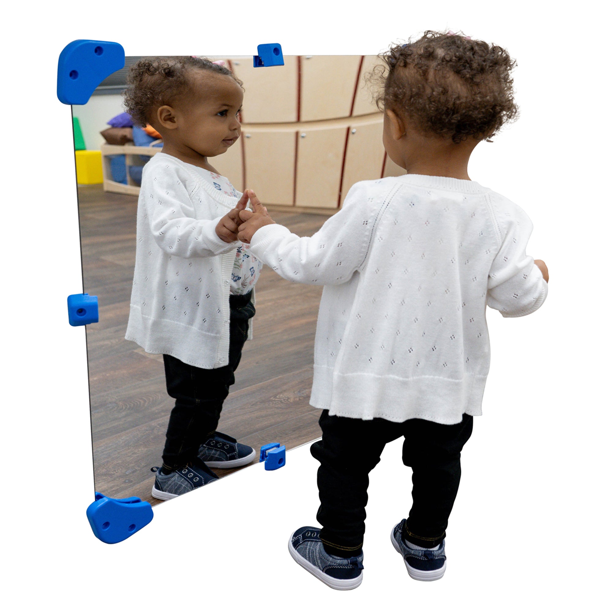 Children's Factory 24 Square Mirror - Safe Interactive Play Mirror for Toddlers & Kids | Perfect for Daycare, Preschool & Home Playrooms