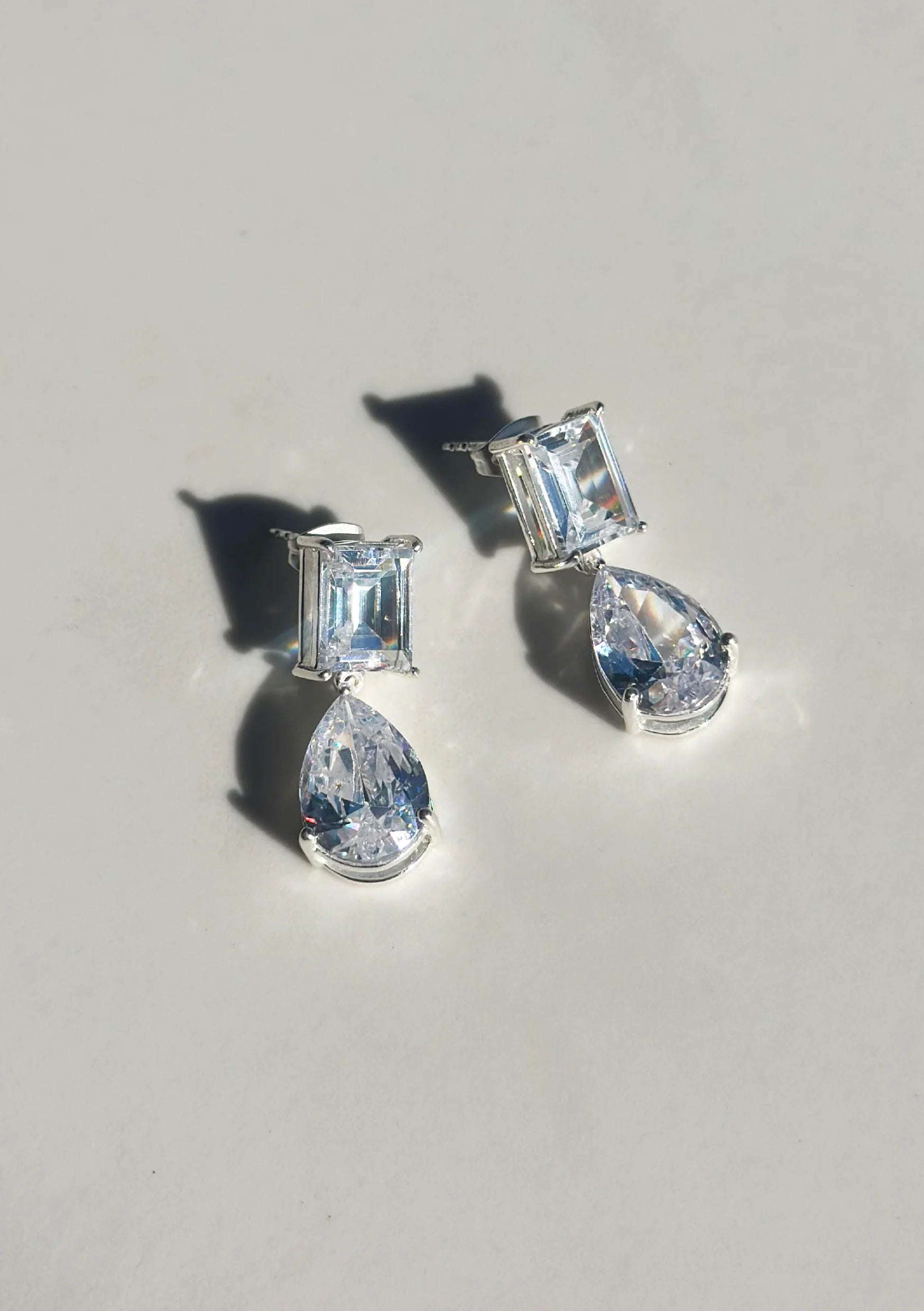 Lola Knight Sol Crystal Bridal Drop Earrings - Sterling Silver Wedding Jewelry for Brides, Bridesmaids & Formal Occasions