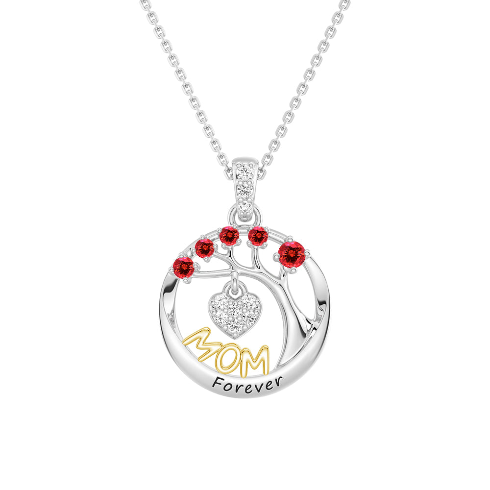 Personalized Birthstone Tree of Life Necklace for Mom - Custom Name & Heart Pendant - Perfect Gift for Mother's Day, Birthday & Anniversary - Jewelry for Women