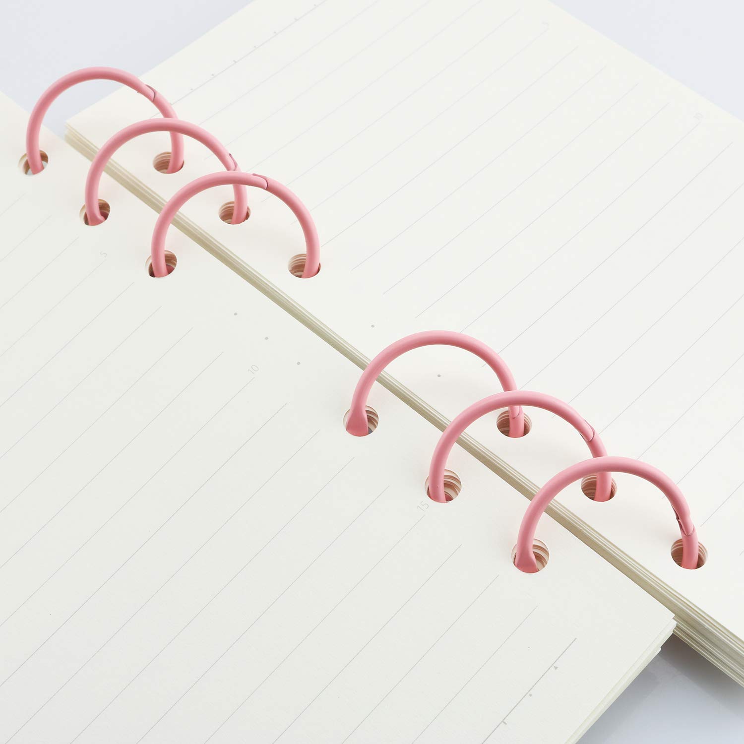 50pcs 1 Inch Metal Book Rings - 25mm Loose Leaf Binder Rings for Scrapbooking, Sketchbooks, Photo Albums & DIY Projects - Durable Hinged Buckle Rings (Pink) - Perfect for School, Office & Craft Organization