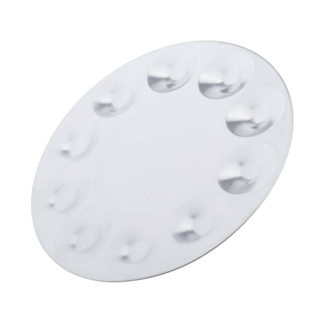 FAKEME 10-Well Round Metal Artist Palette for Watercolor & Oil Painting - Perfect for Studio, Outdoor Sketching & Travel Art Supplies