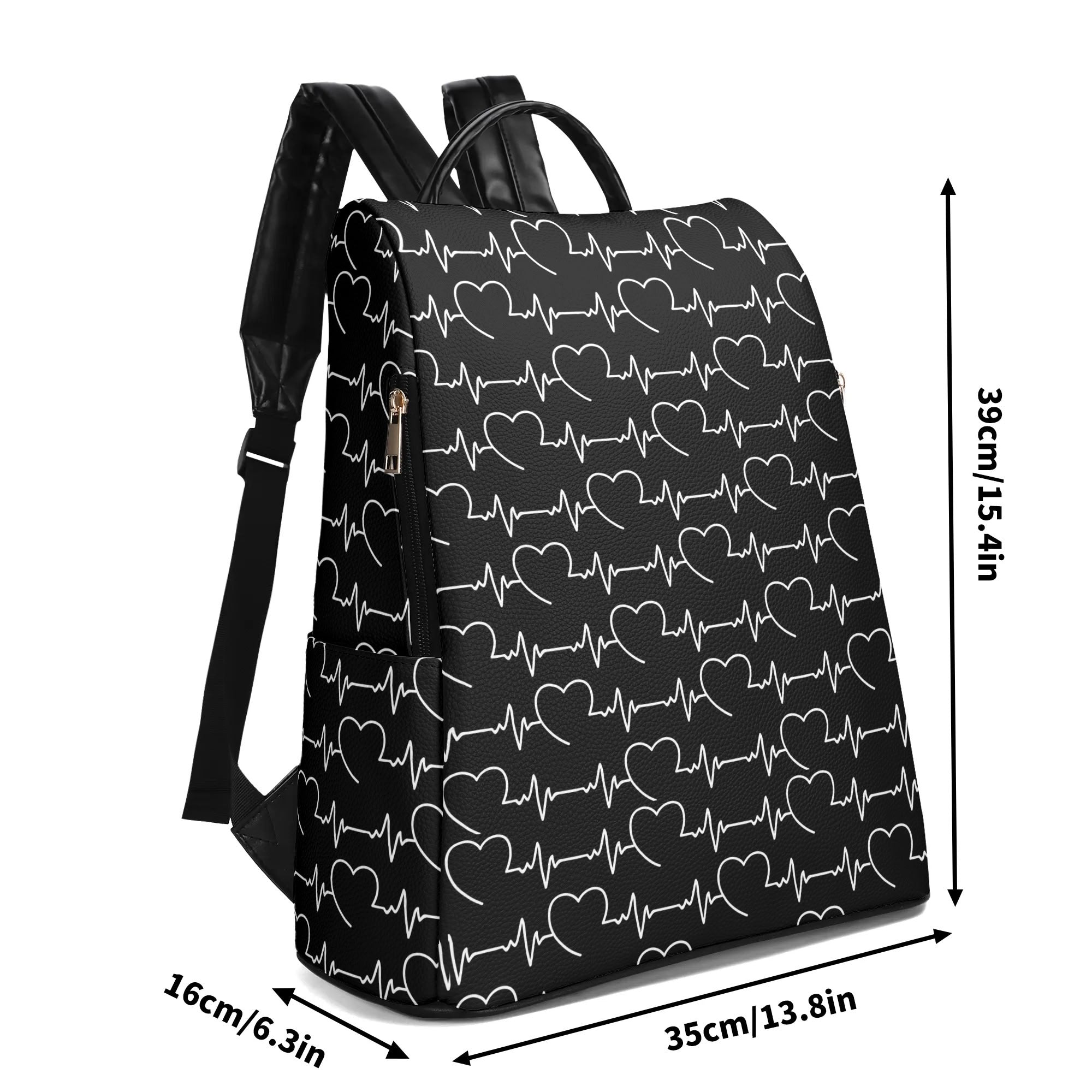 Heartbeat Hearts Trendy Casual Backpack for Women & Teens - Stylish School Backpack, Lightweight Daypack for College, Travel, Work & Everyday Use