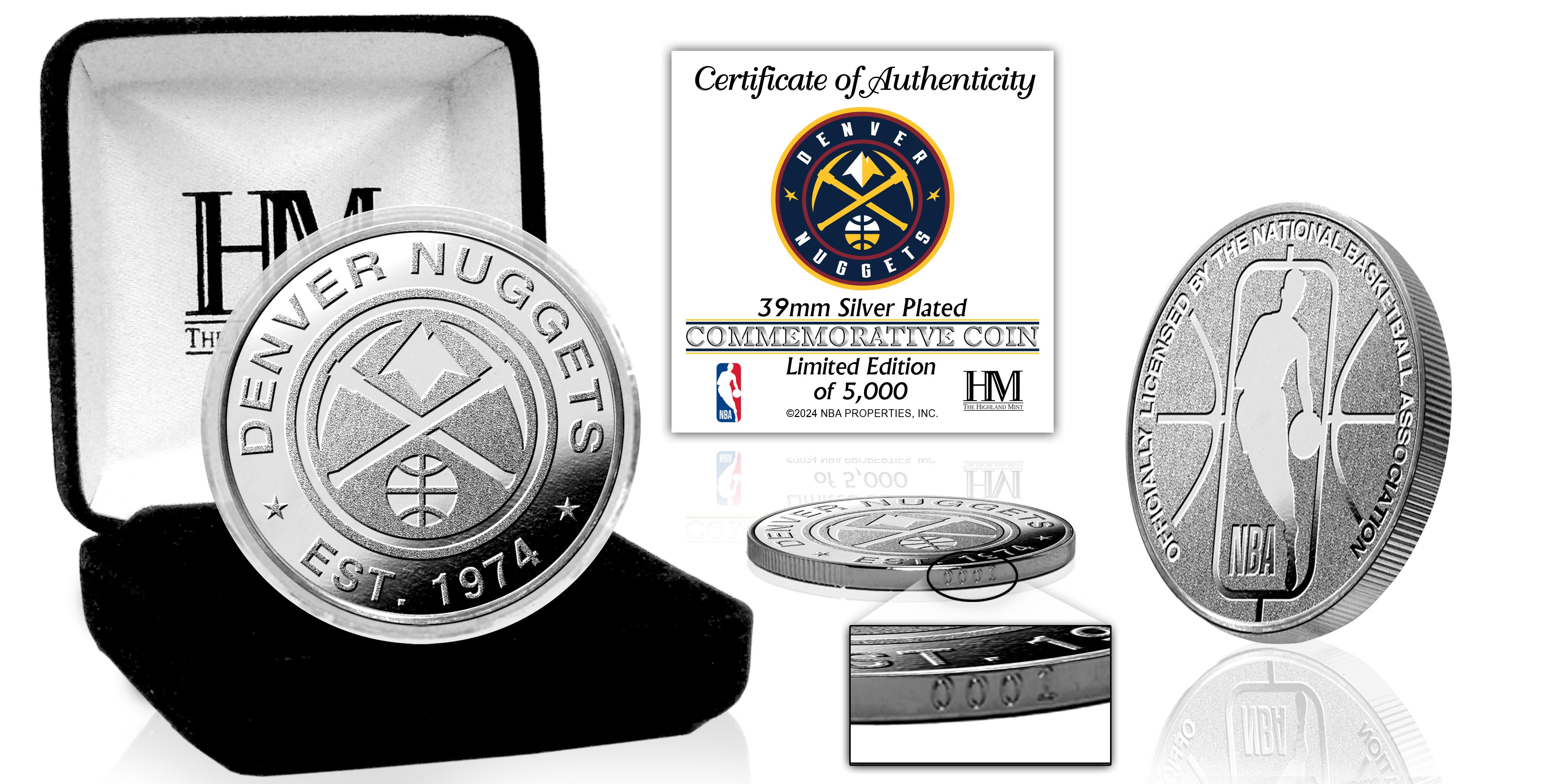 Denver Nuggets 2024 Championship Commemorative Silver Coin – Collectible NBA Memorabilia for Fans & Investors | Perfect for Sports Collections, Gifts, and Display