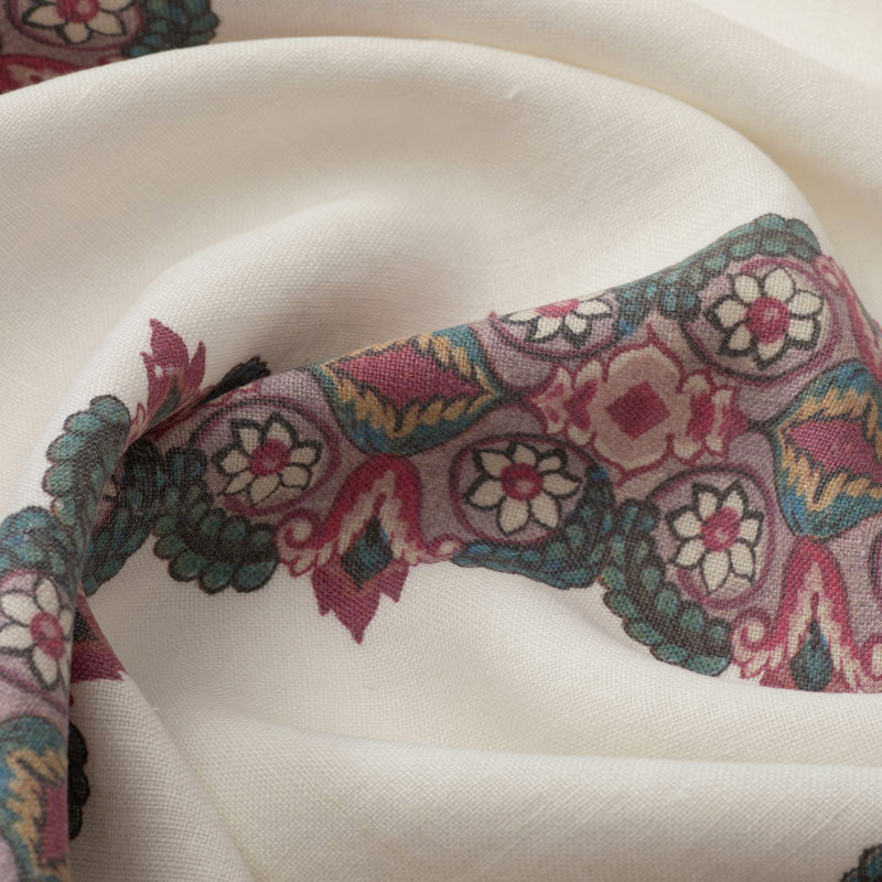 Balazuc Morocco Stripe Linen Fabric Samples in Ivory - Premium Textile for Upholstery, Curtains & Home Decor Projects
