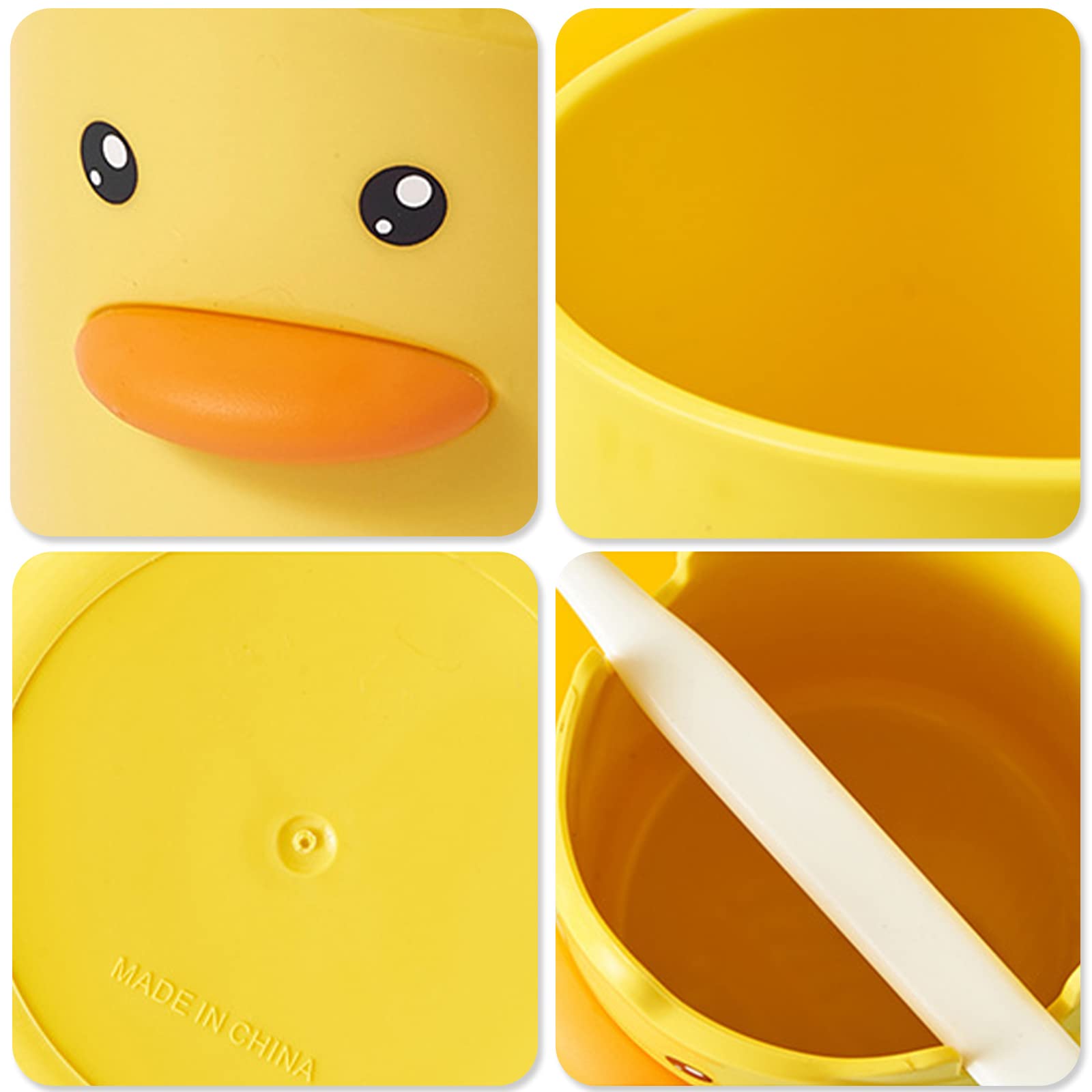 YISTOS Cute Yellow Duck Pencil Holder for Desk - Stylish Pen Organizer & Makeup Brush Holder - Perfect for Office, School, and Home Workspace Organization