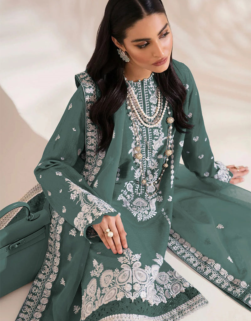 Elegant Green Georgette Pakistani Suit Set for Women | Designer Party Wear | Formal & Wedding Outfit | Perfect for Festivals, Parties & Special Occasions