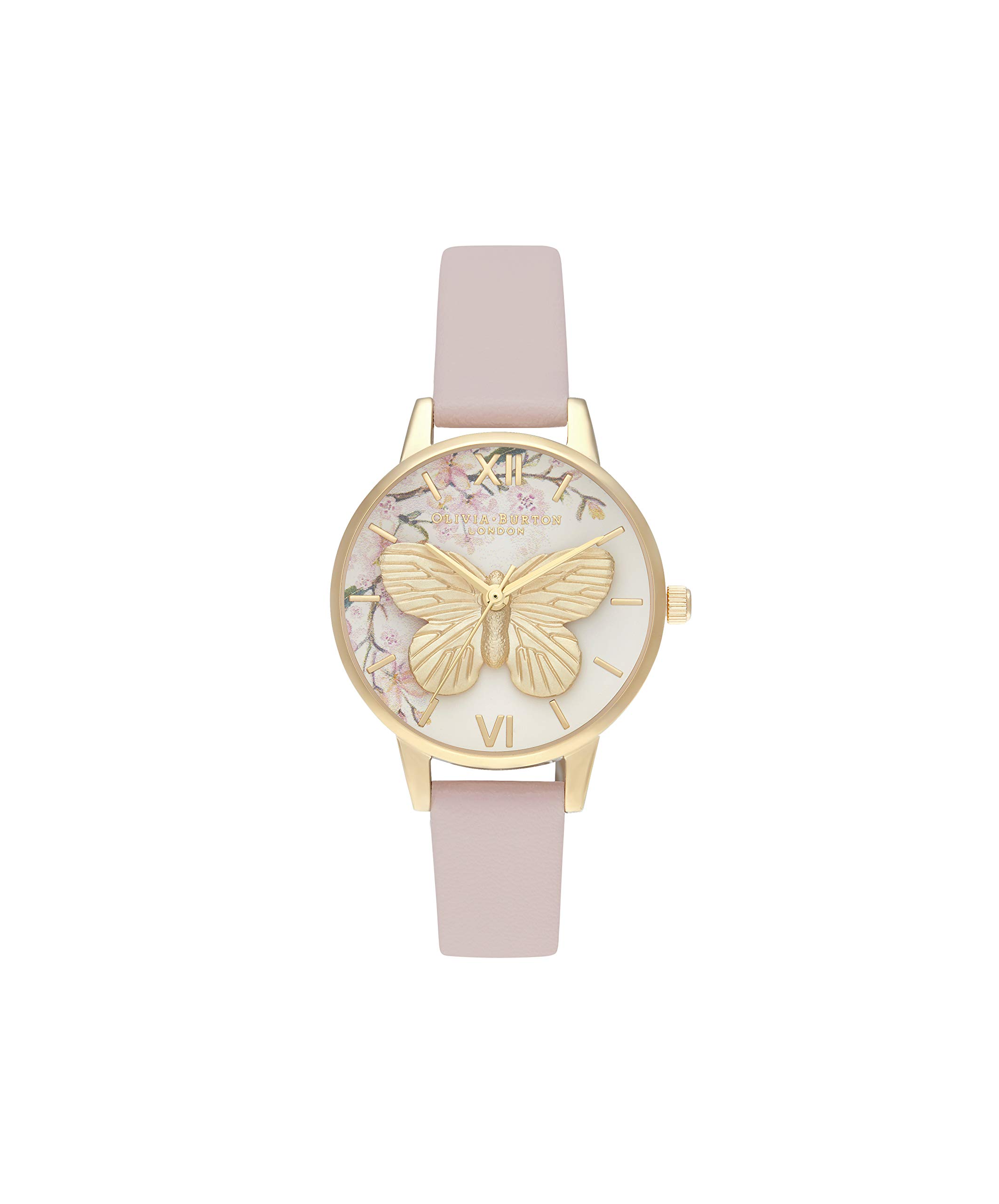 Olivia Burton Women's Pink Vegan Leather Strap Analogue Quartz Watch - OB16EG125 | Elegant Fashion Accessory for Everyday Wear, Office & Special Occasions