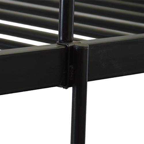 **Black Twin Size Kids Bunk Bed with Ladder - Home Iron Bed Frame for Children's Room - Fast 3-7 Day Delivery - Perfect for Siblings, Sleepovers & Space-Saving Bedrooms**