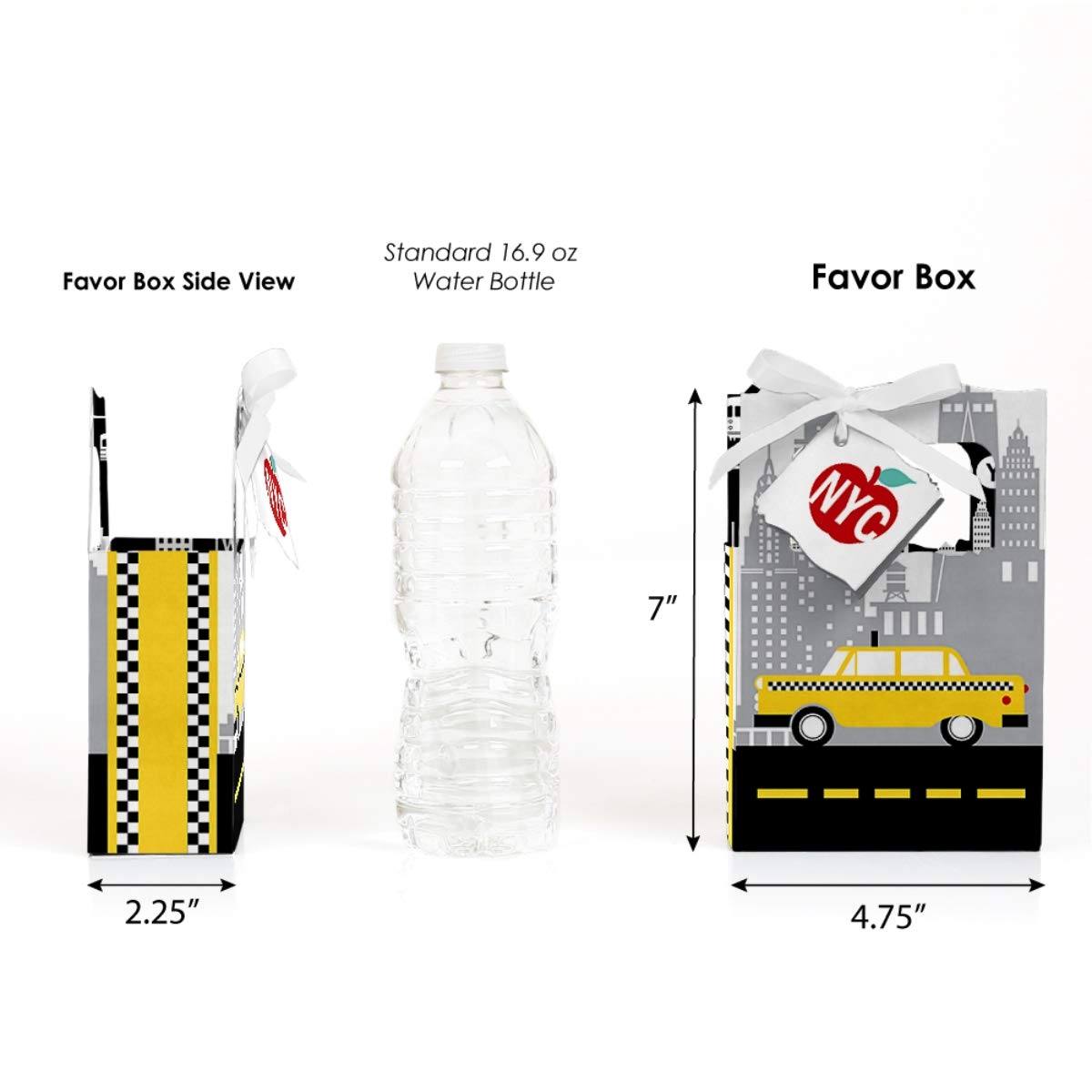 Big Dot of Happiness NYC Cityscape - New York City Themed Party Favor Boxes - Set of 12 - Perfect for Birthday Parties, Baby Showers & Wedding Favors