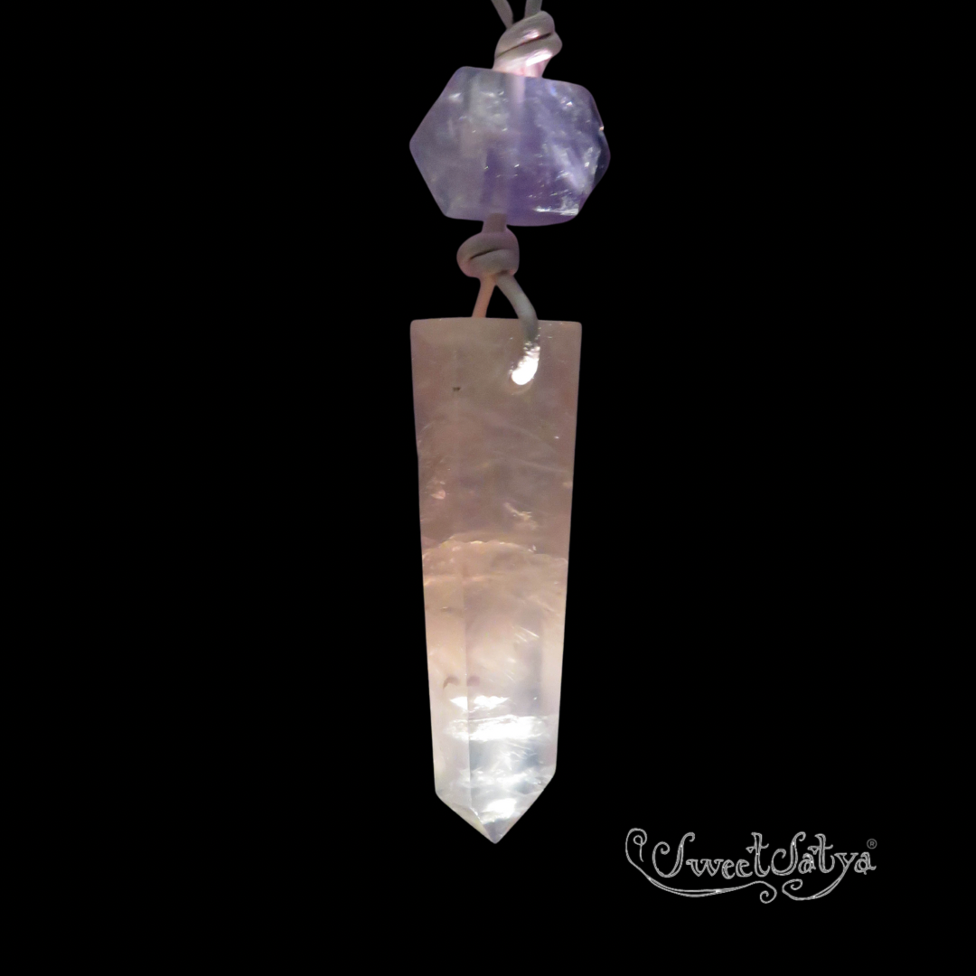 Natural Rose Quartz Pendant Necklace for Women - Healing Crystal Jewelry for Love & Positive Energy | Perfect for Meditation, Gifts & Everyday Wear
