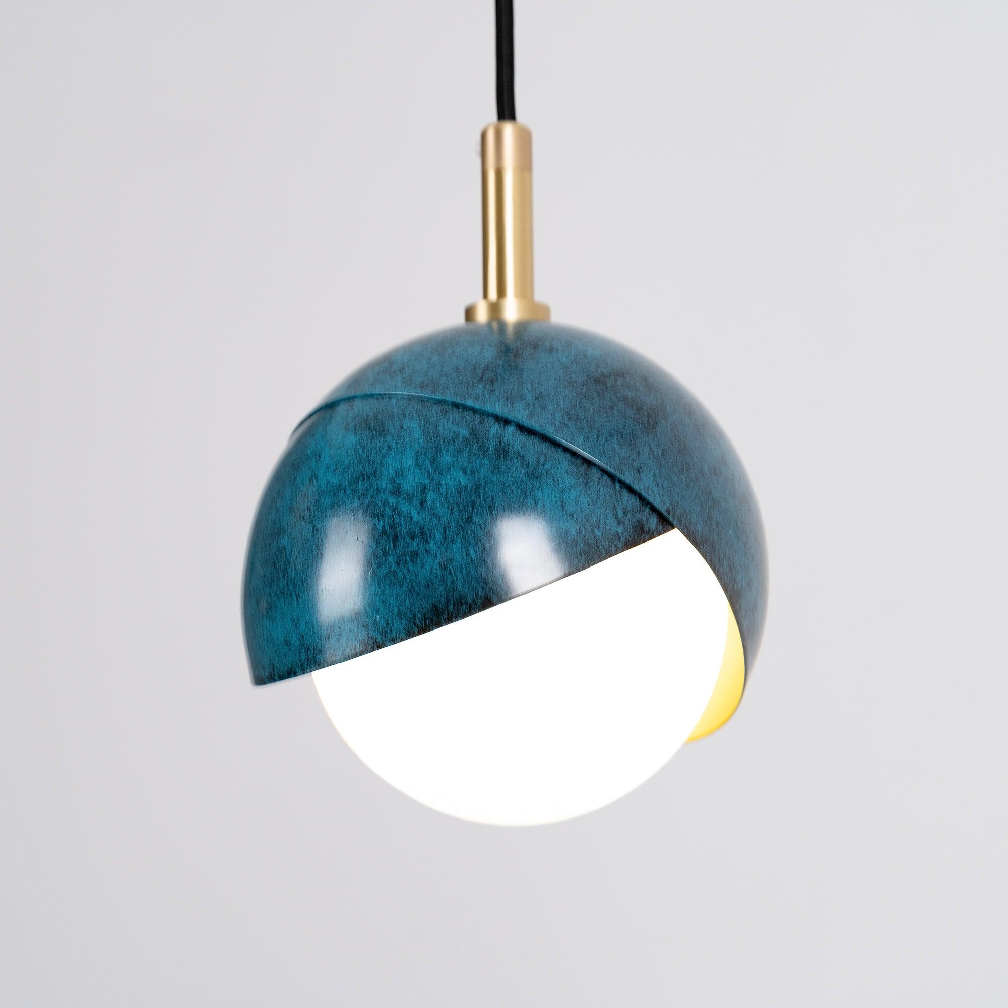 Elegant Blue Glass Drop Pendant Light - Modern Ceiling Hanging Fixture for Dining Room, Kitchen Island, or Bedroom Lighting