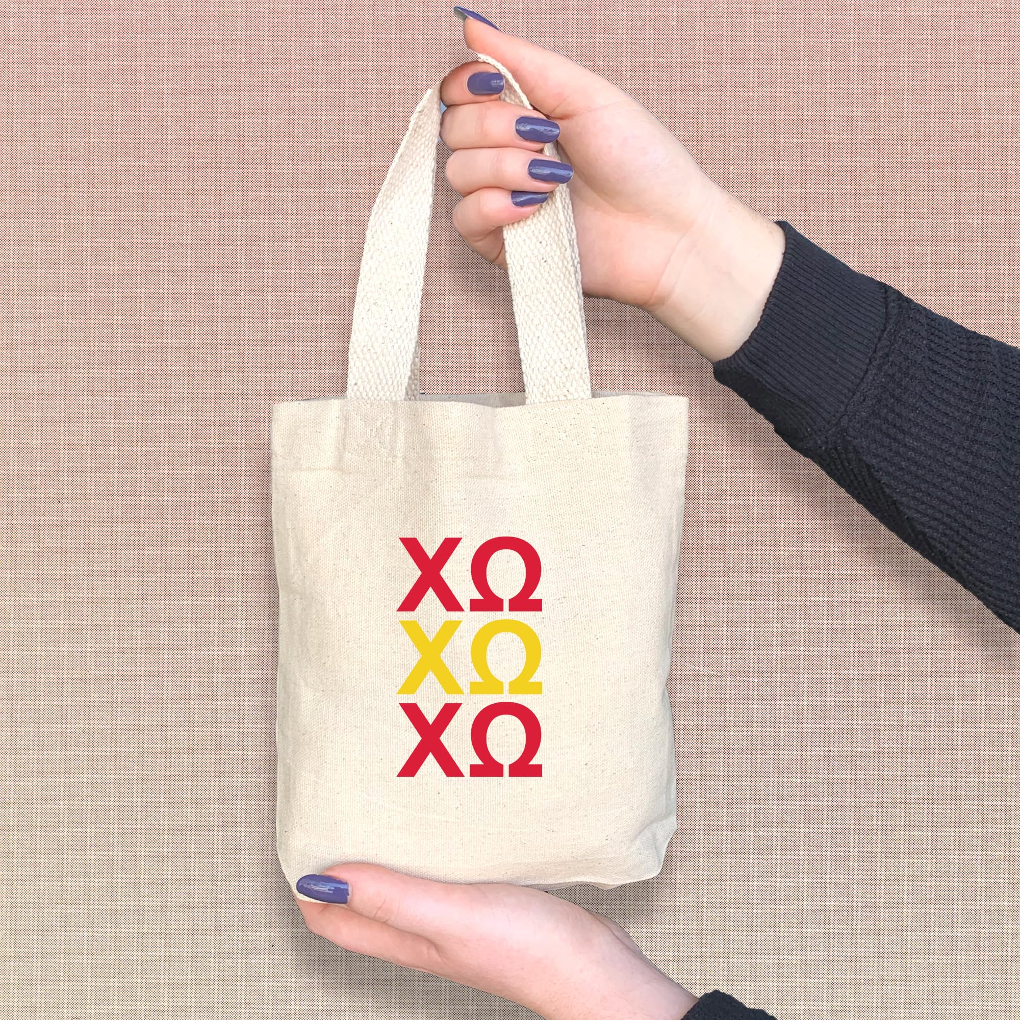 Greek Letter Mini Tote Bag - Sorority Gifts & Goodie Bags for College Sisters - Perfect for Rush Week, Bid Day & Sisterhood Events