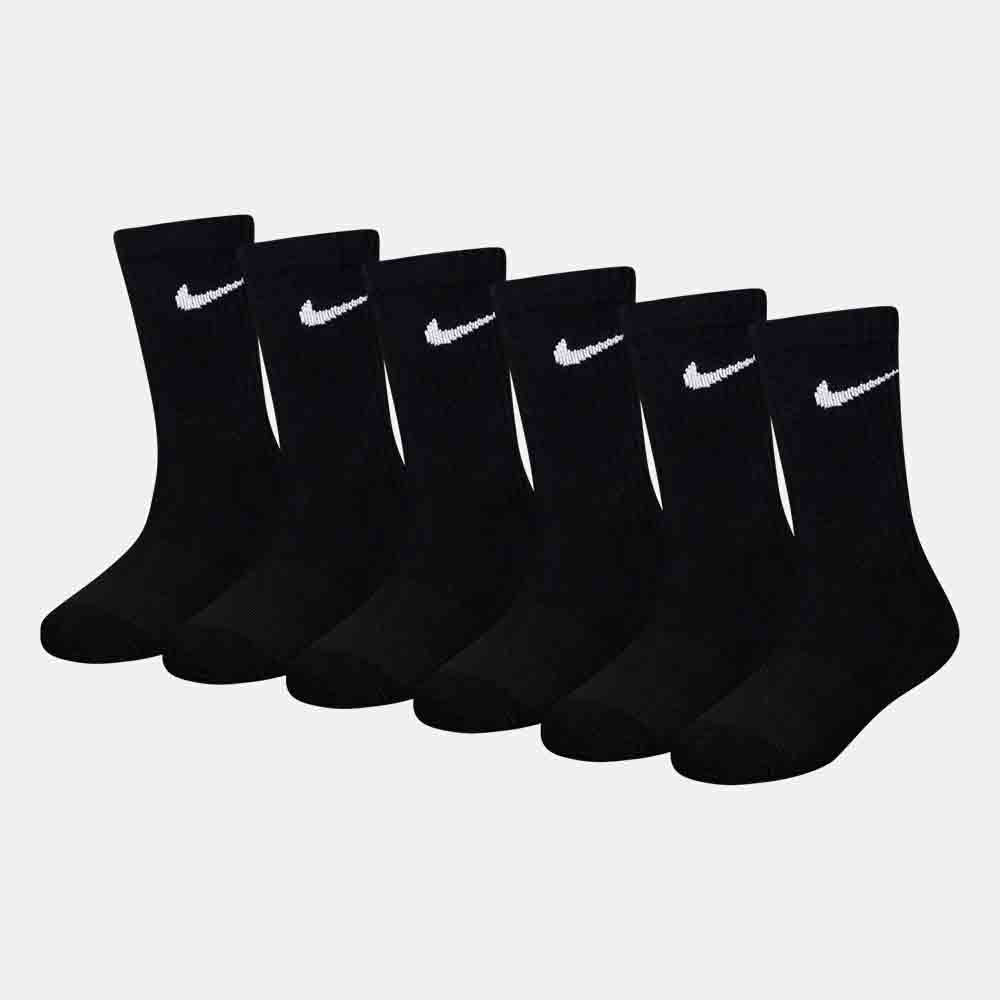 6 Pack Black Crew Socks for Kids Ages 5-7 - Soft Cotton Comfortable Everyday Socks for School, Sports & Playtime