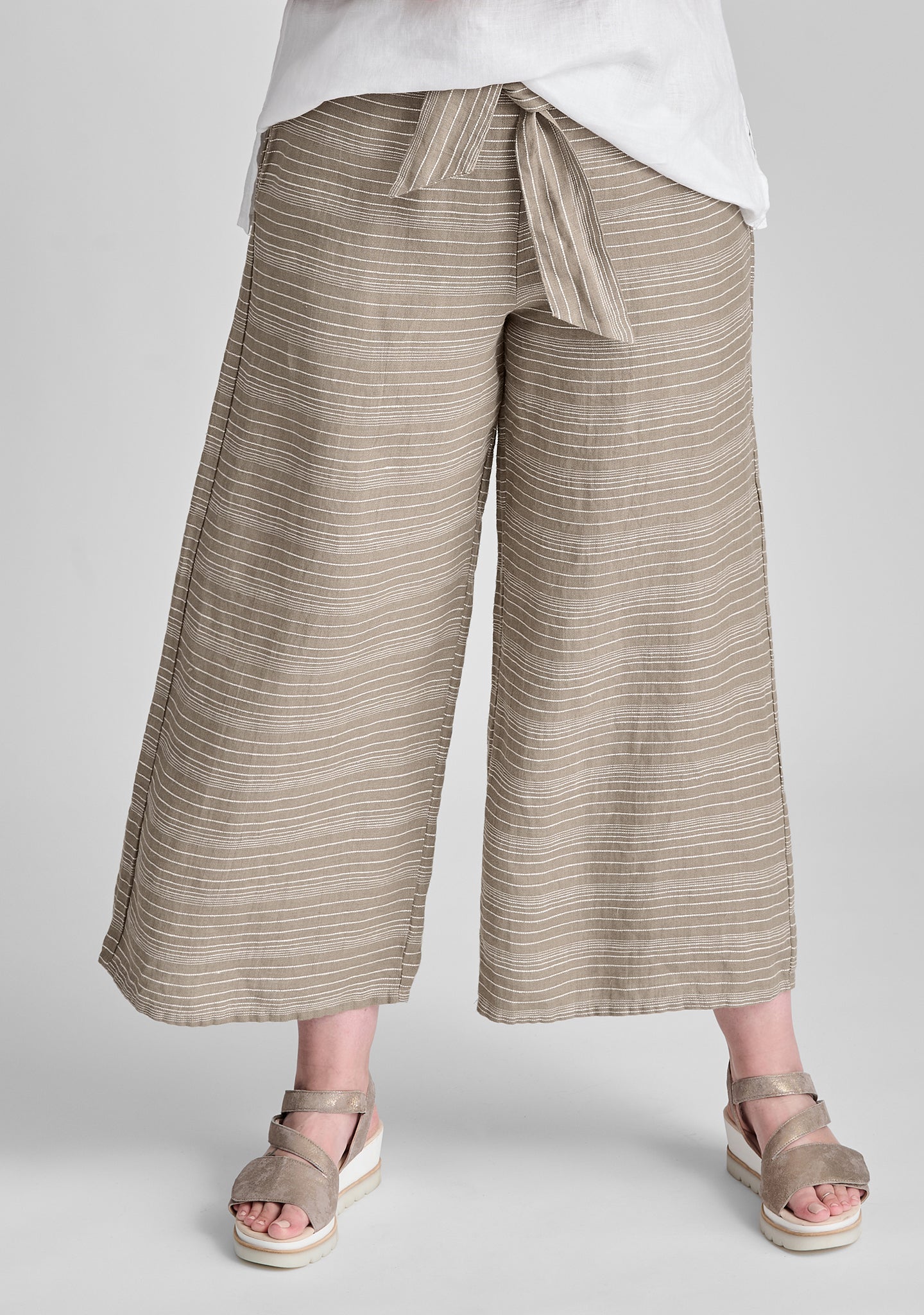 Obi Pant Linen Tie Pants for Women - Comfortable High Waisted Loose Fit Trousers for Summer, Beach, Yoga and Casual Wear