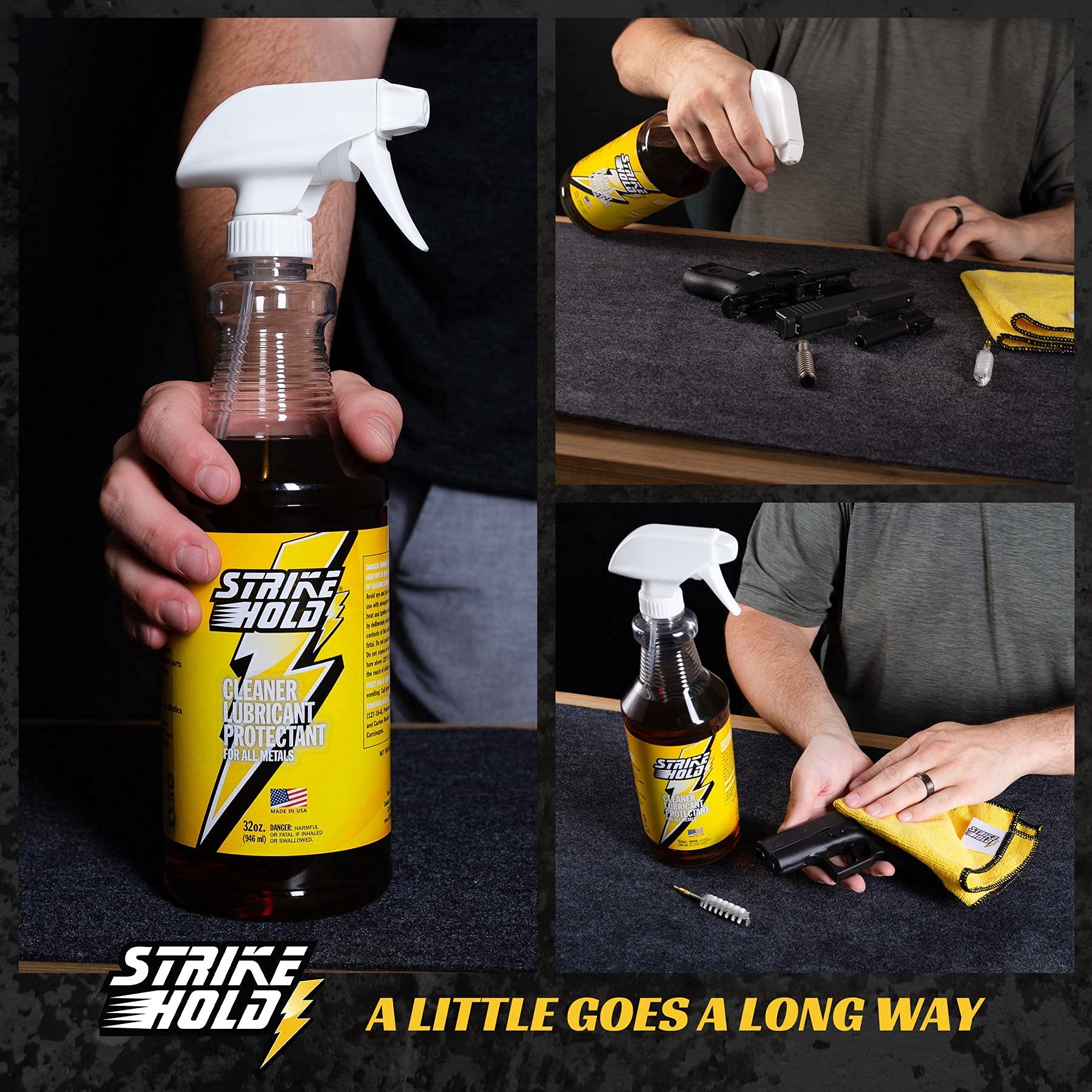 32oz Gun Oil - Premium CLP Gun Cleaner, Lubricant & Protectant - Solvent for Firearm Maintenance - Gun Lube for Pistols, Rifles & Shotguns - Ideal for Hunting, Shooting Range & Gun Cleaning Kits