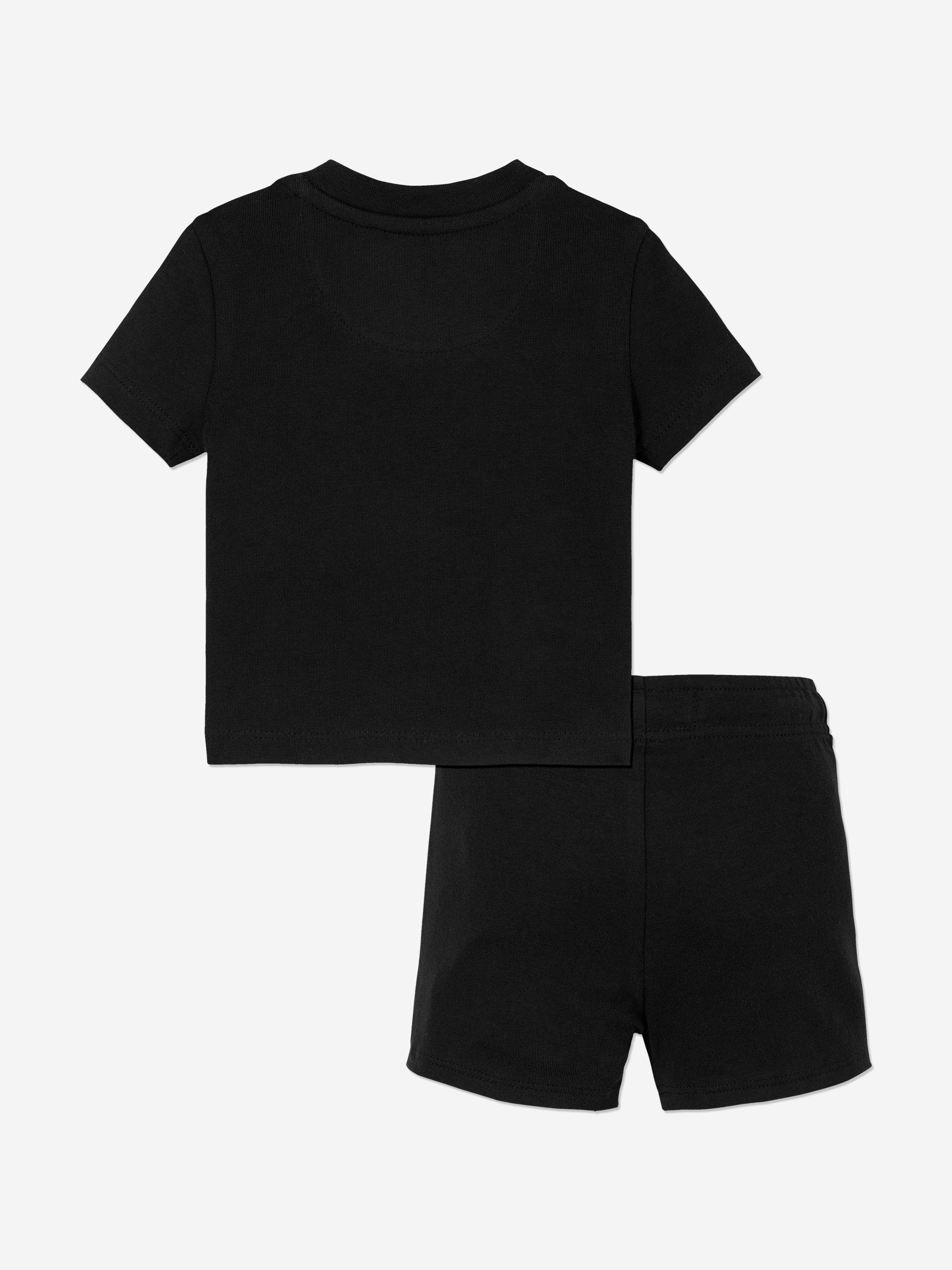 Personalized Baby Monogram Logo Short Sleeve Set - Black Cotton Outfit for Newborns & Infants | Perfect for Family Photos, Birthdays & Special Occasions