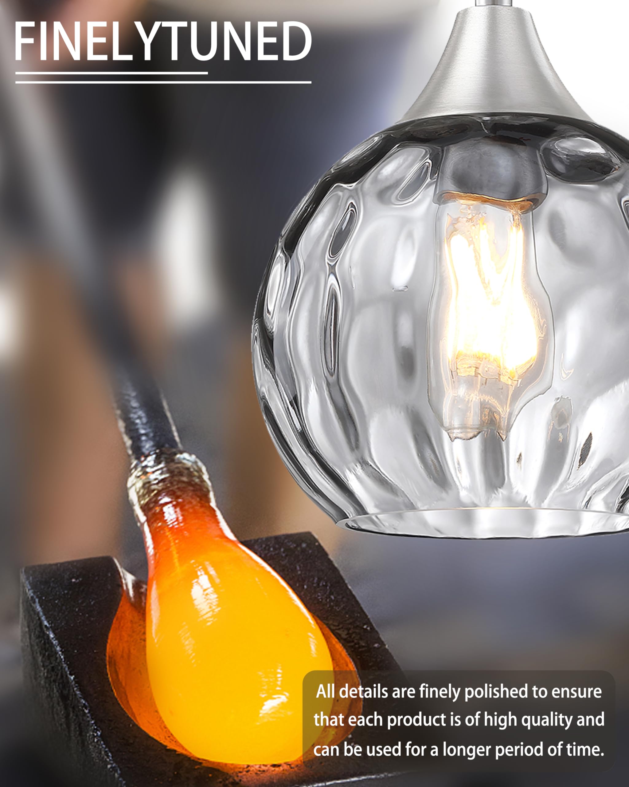 3 Pack Modern Farmhouse Pendant Lights - 6.3