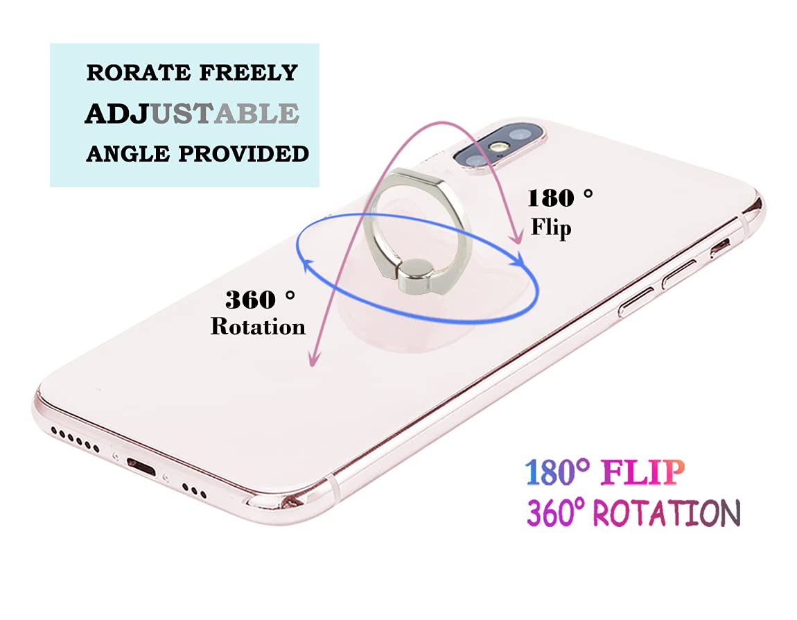 360° Rotating Clear Cat Phone Ring Holder Stand - Transparent Finger Grip Kickstand for iPhone, Samsung, iPad & Tablets - Perfect for Watching Videos, Taking Selfies & Secure Phone Grip