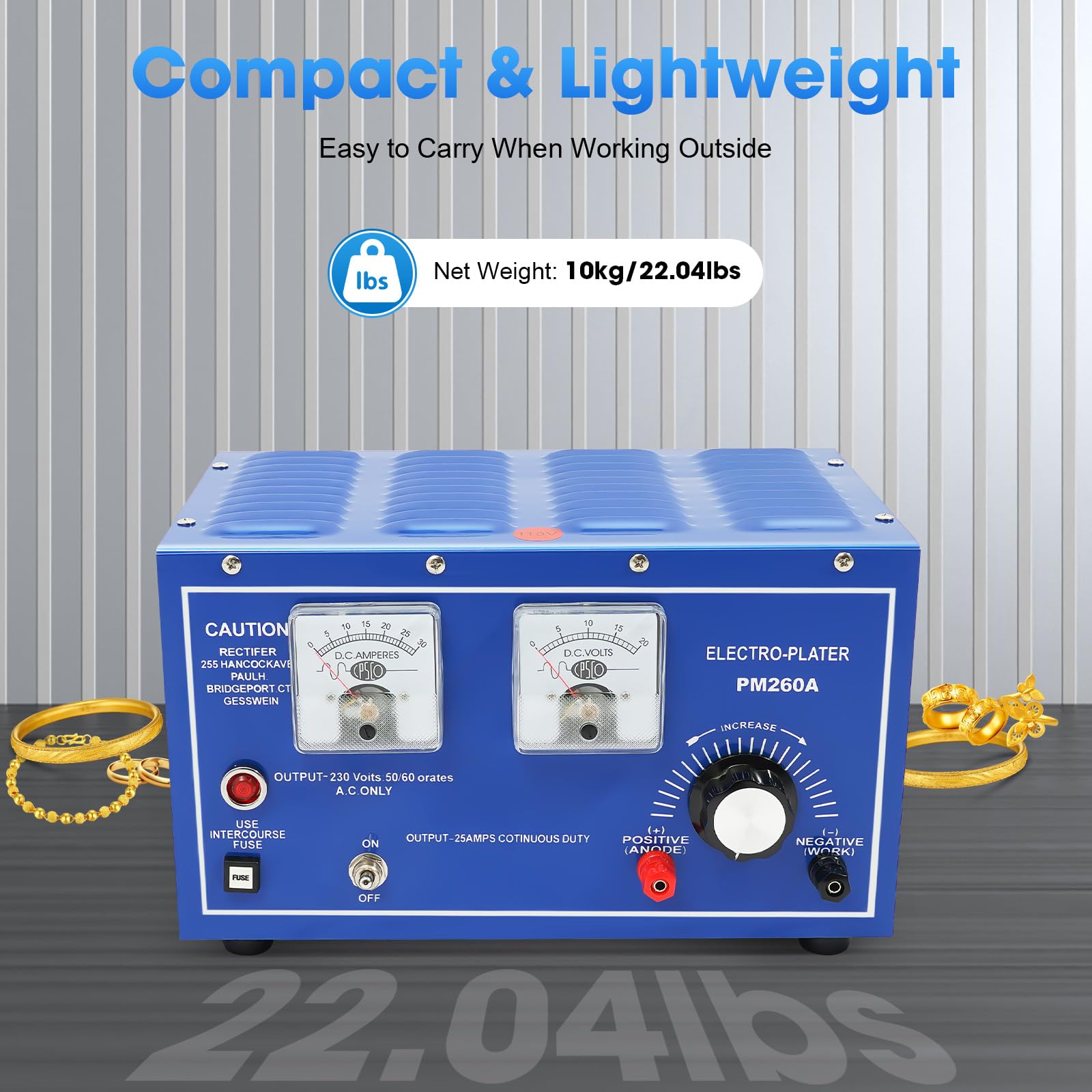 30A 110V Gold Plating Machine for Jewelry - Professional Electroplating Rectifier with Multiple Layer Coating | Perfect for Jewelry Making, Watch Repair & Metal Crafting