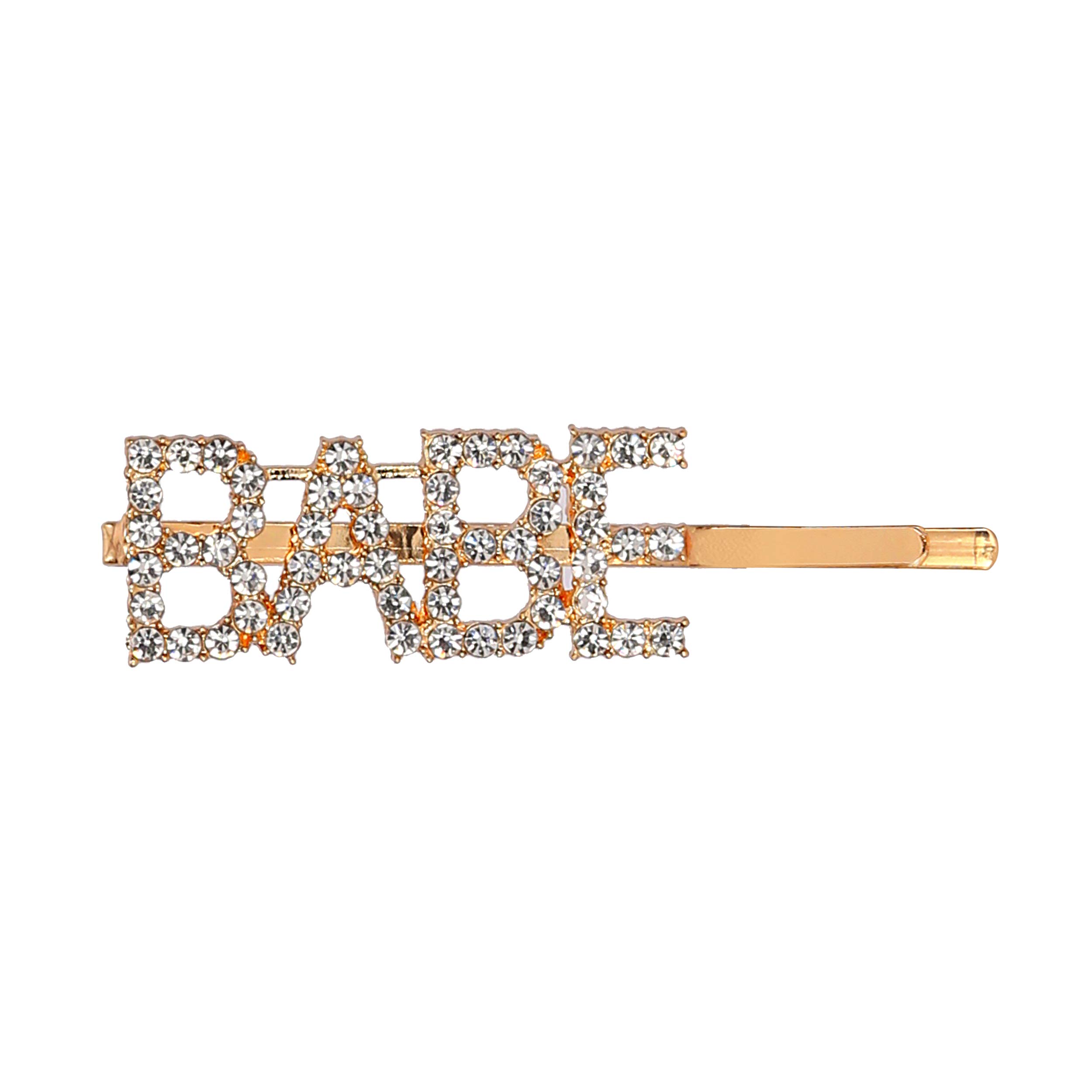 YouBella Golden Crystal Hair Pins & Clips Set of 3 - Elegant Hair Accessories for Women & Girls - Perfect for Weddings, Parties & Everyday Wear