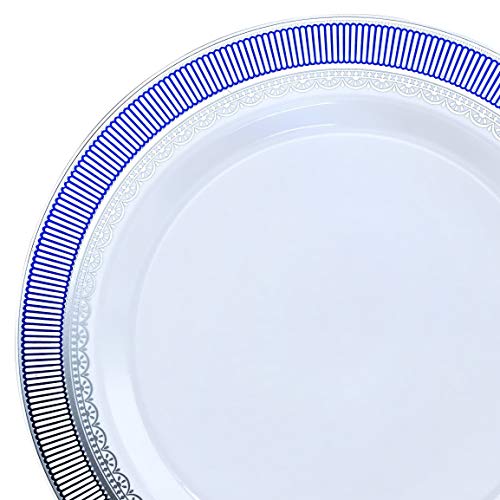 Louvre White w/ Blue & Silver