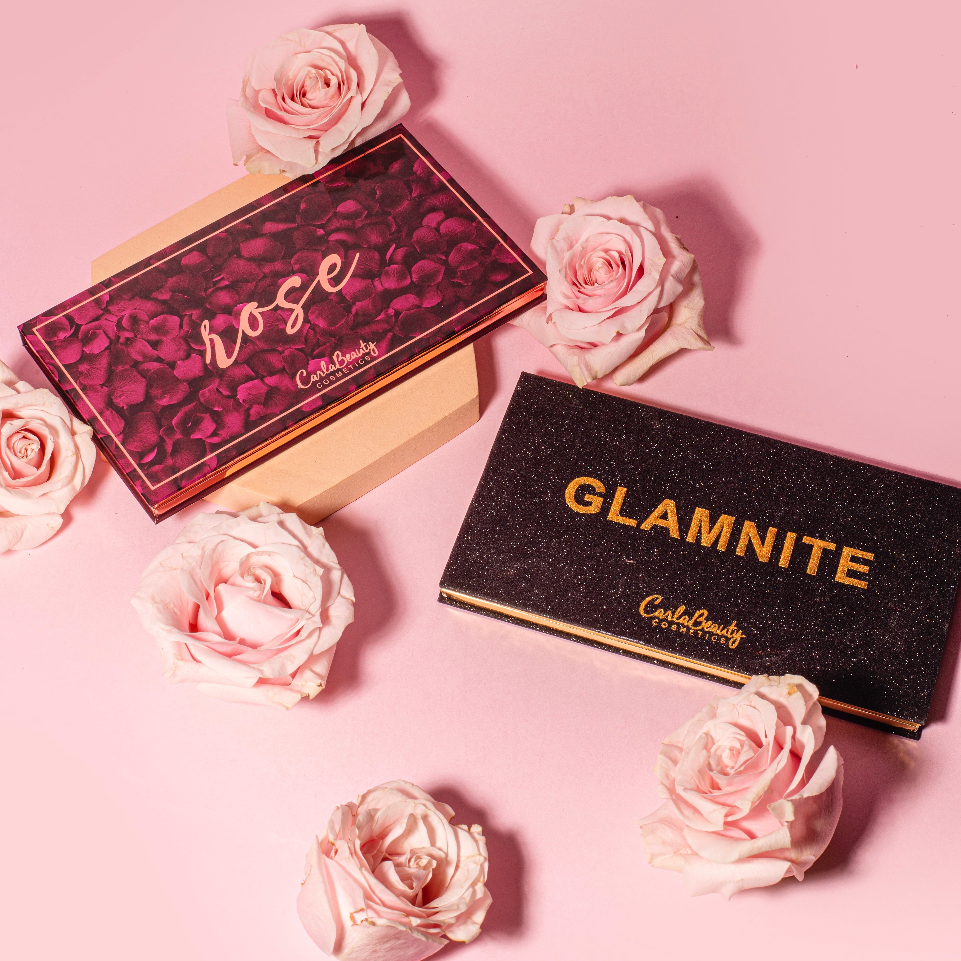 Rosé & Glamnite Eyeshadow Palette - 18 Highly Pigmented Matte & Shimmer Eyeshadows for Stunning Eye Makeup | Perfect for Party, Wedding & Everyday Glam Looks
